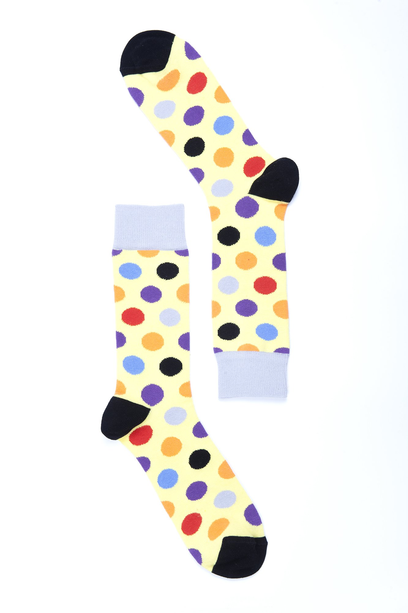 Men's Blonde Dot Socks featuring a vibrant dot pattern, made from soft Turkish cotton for comfort and style.