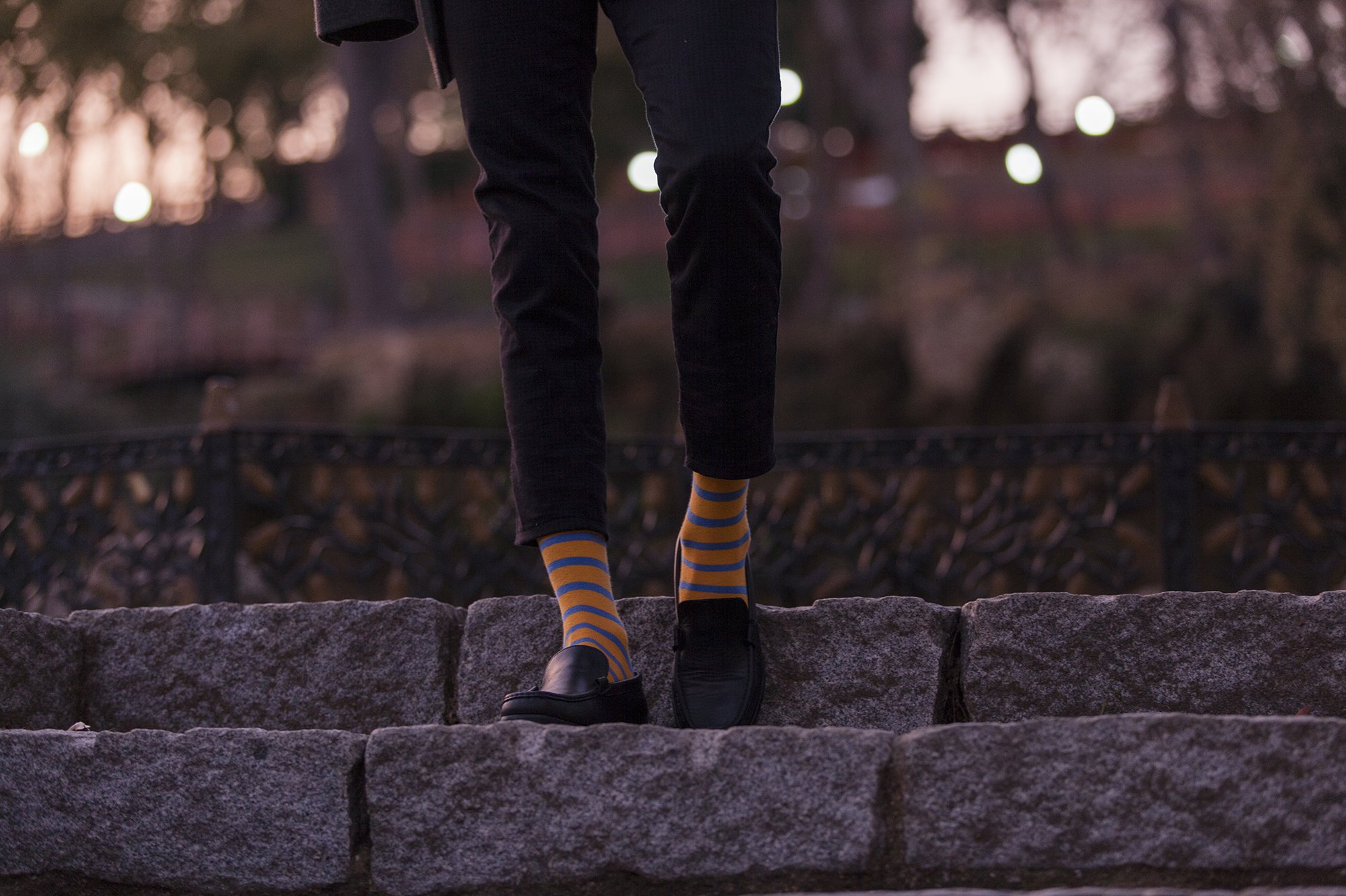 Men's Blonde Stripe Socks featuring vibrant colors and trendy patterns, made from soft Turkish cotton for comfort.