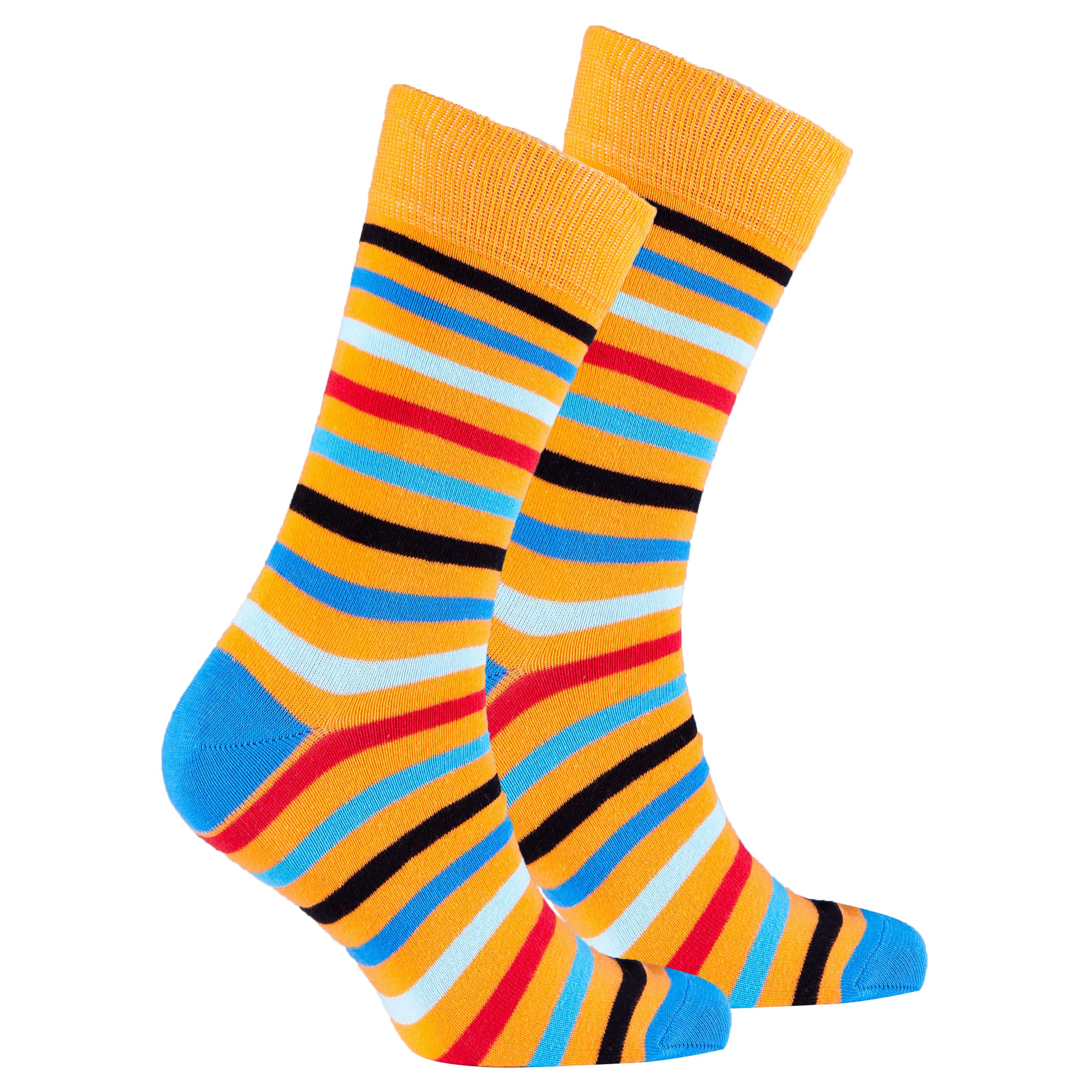 Men's Blue Tiger Stripe Socks featuring a vibrant design and comfortable fit, perfect for any occasion.