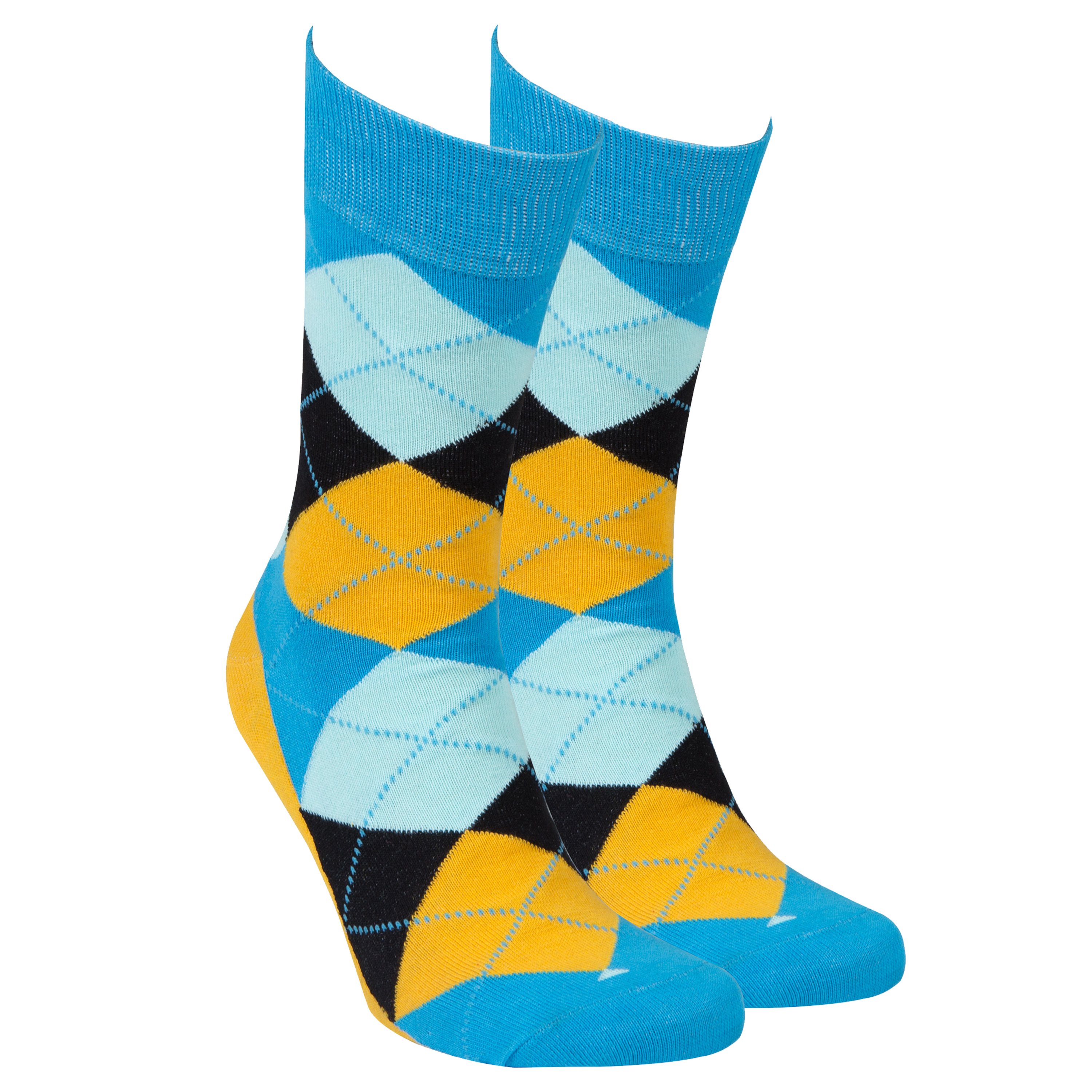 Men's Bluebird Argyle Socks featuring a stylish bluebird pattern, made from premium combed cotton for comfort.