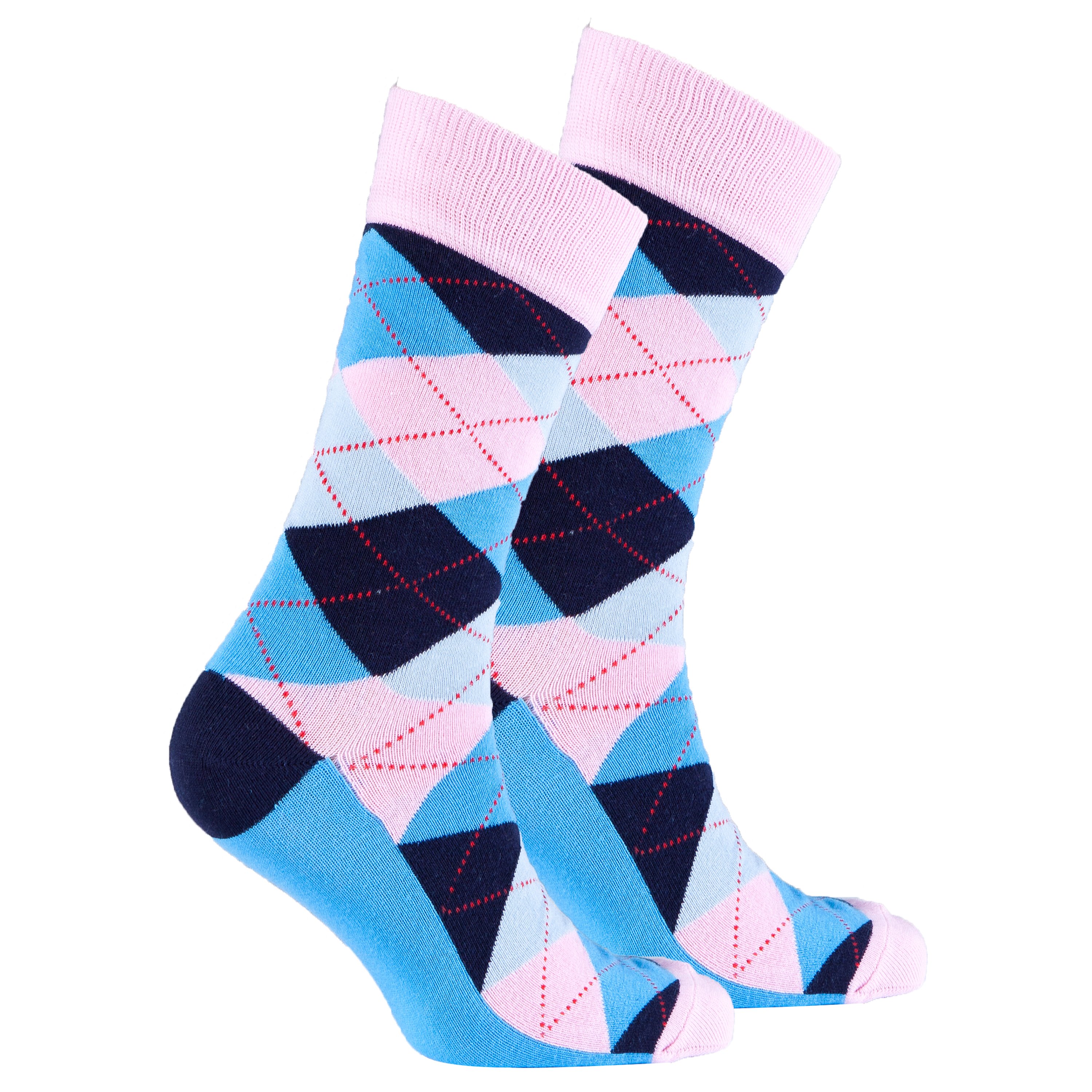 Men's Blush Argyle Socks featuring a trendy design with soft cotton fabric for comfort.