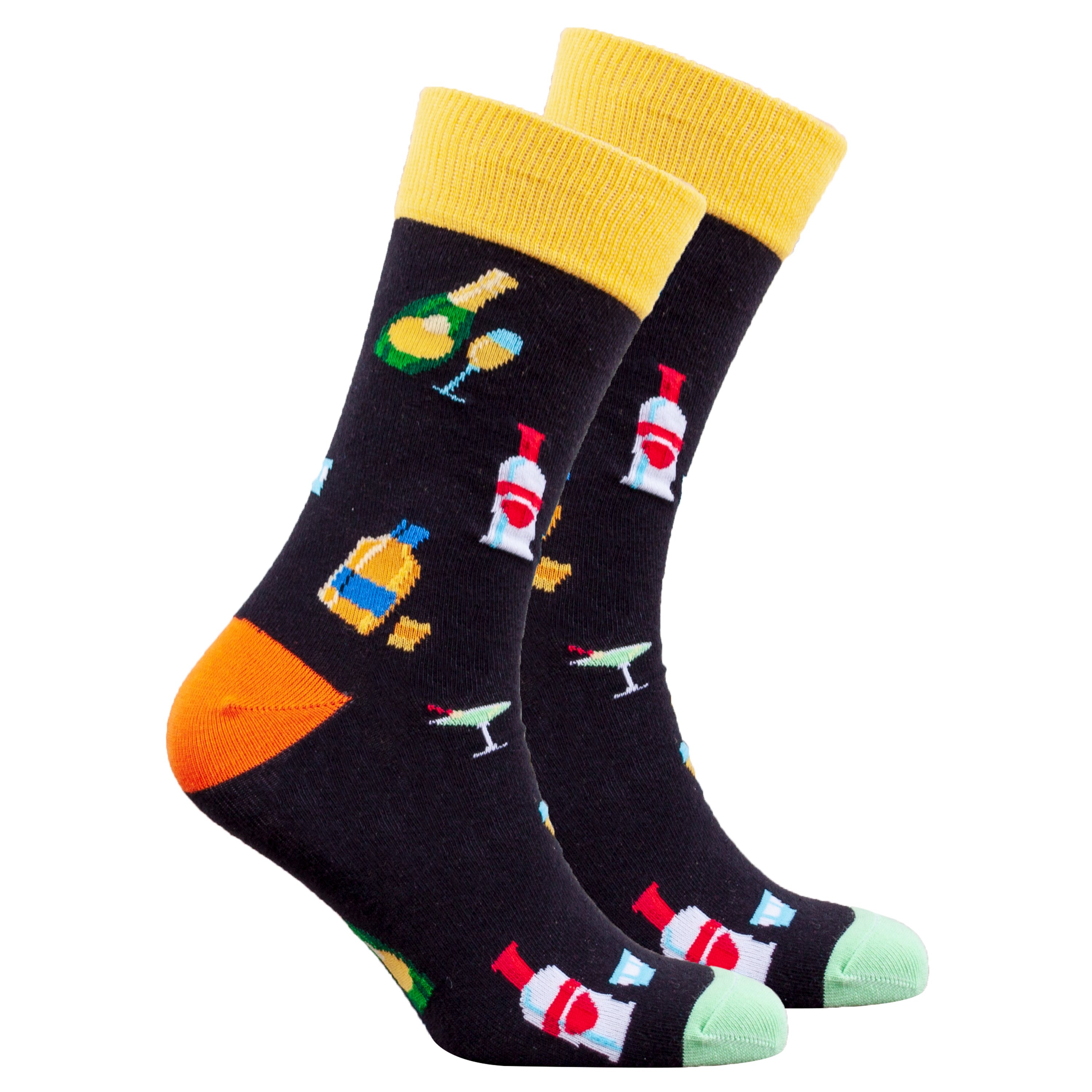 Men's Bottoms Up! Socks featuring colorful designs and premium cotton material, perfect for stylish comfort.