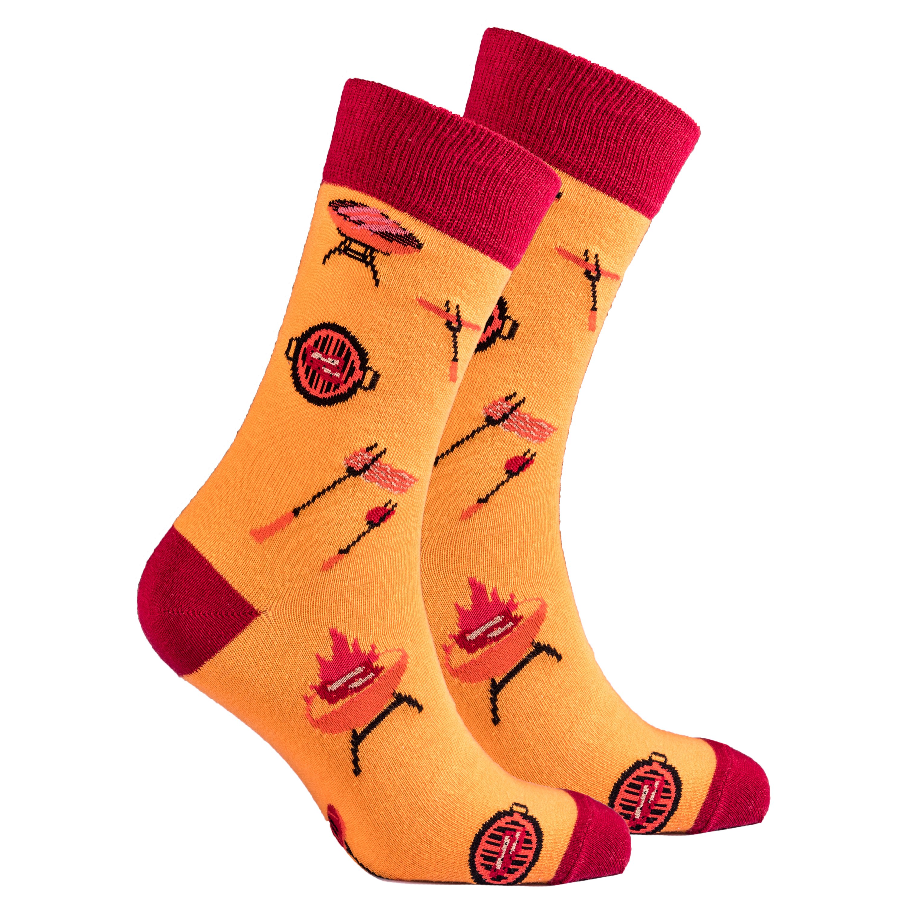 Men's BBQ Socks featuring colorful designs and a comfortable fit, perfect for adding fun to any outfit.