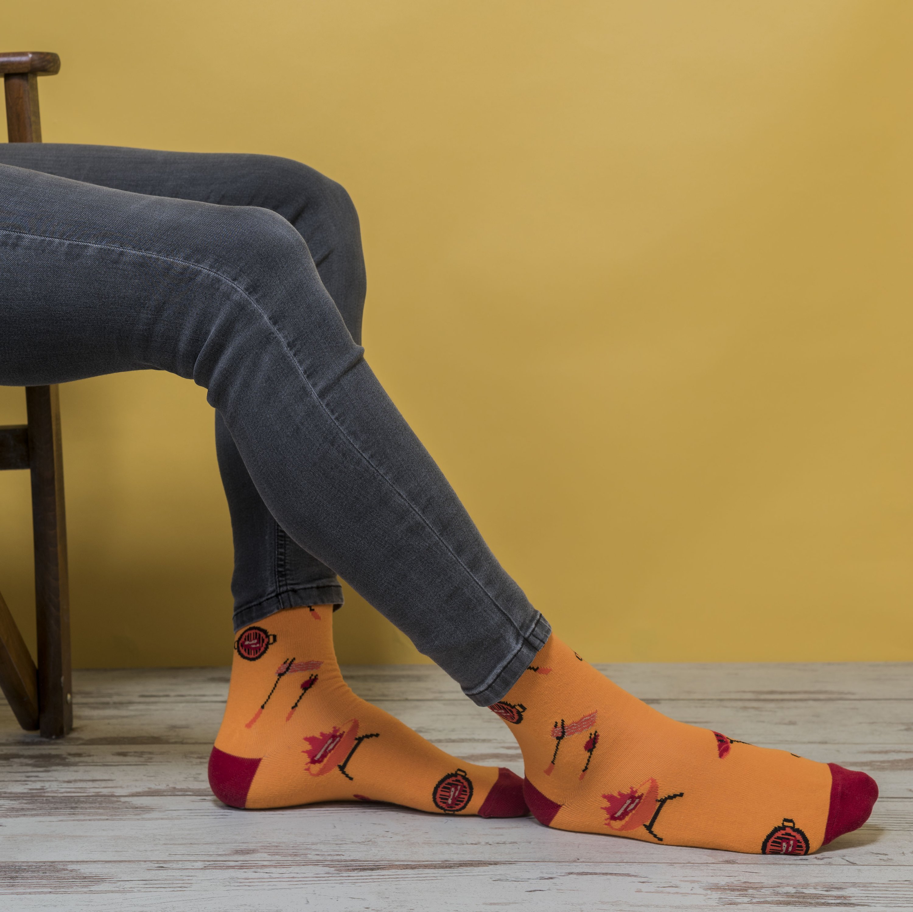 Men's BBQ Socks featuring colorful designs and a comfortable fit, perfect for adding fun to any outfit.