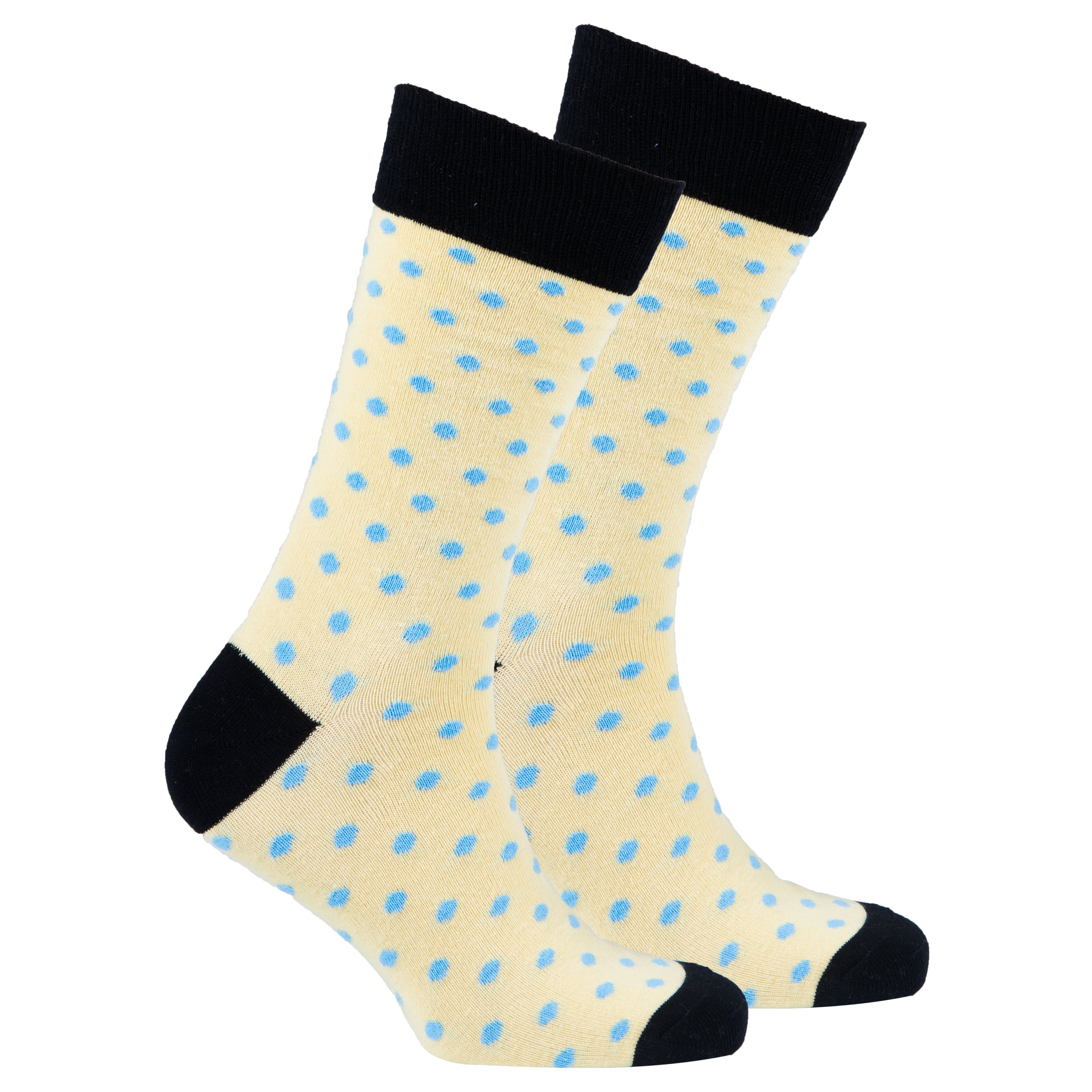 Men's Buttermilk Dot Socks featuring a colorful dot pattern, made from soft Turkish cotton for comfort and style.