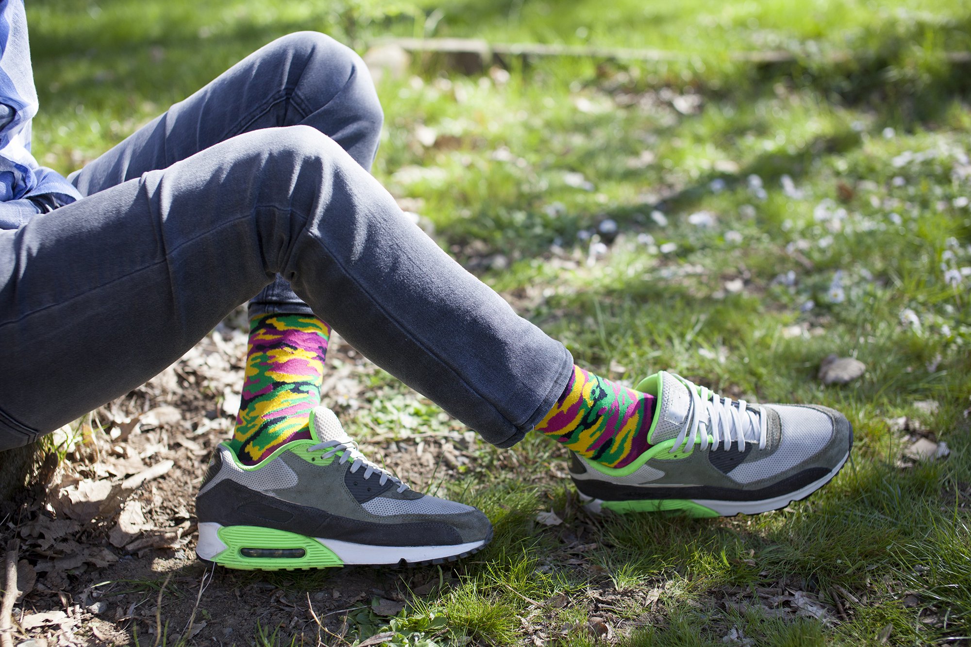 Men's Camouflage Socks featuring colorful designs and premium Turkish cotton for comfort and style.