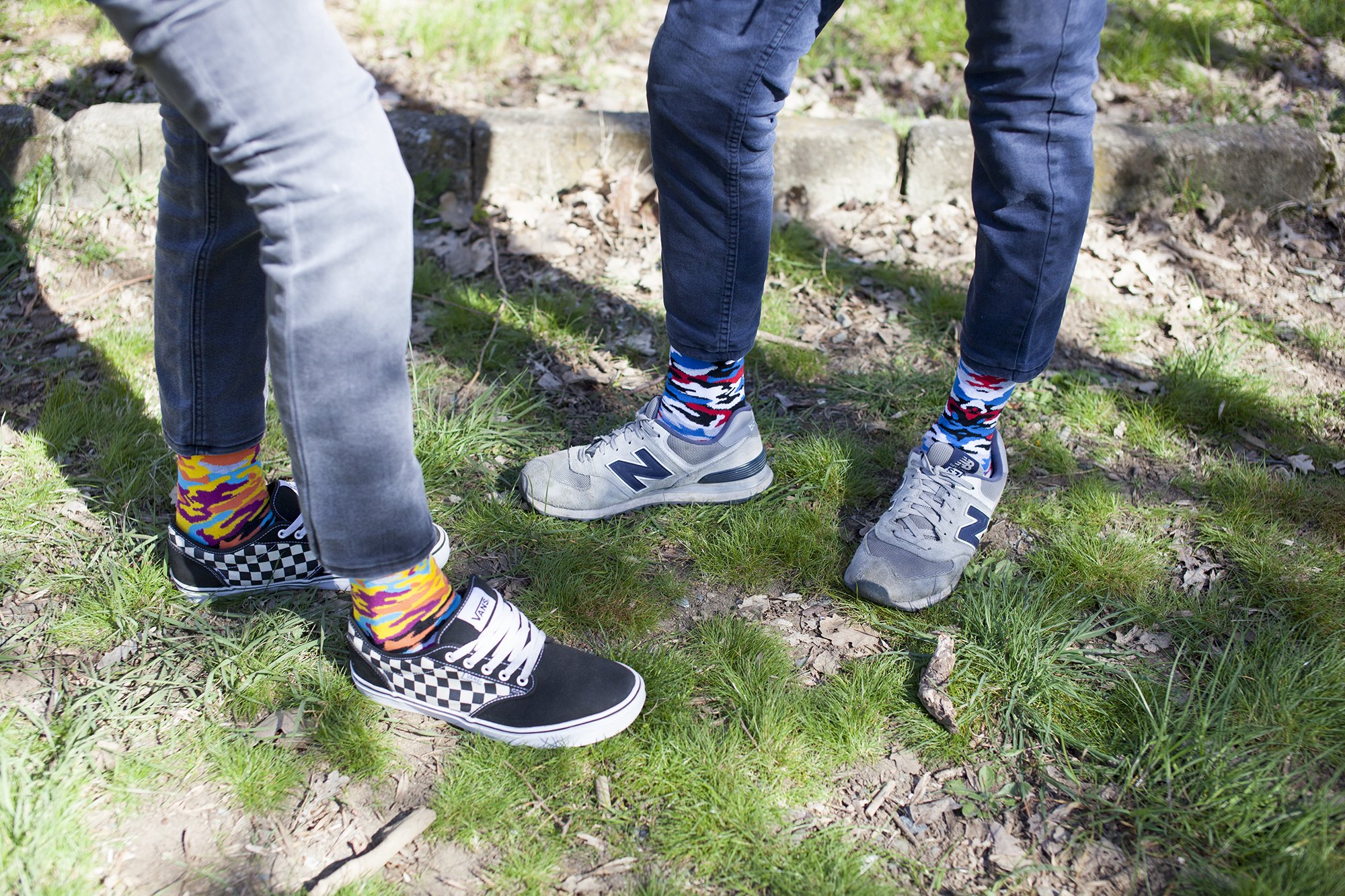 Men's Canary Camo Socks featuring vibrant colors and trendy camo design, perfect for adding style to any outfit.