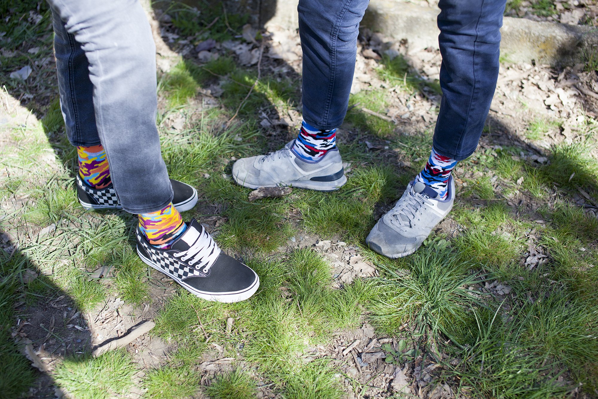 Men's Canary Camo Socks featuring vibrant colors and trendy camo design, perfect for adding style to any outfit.