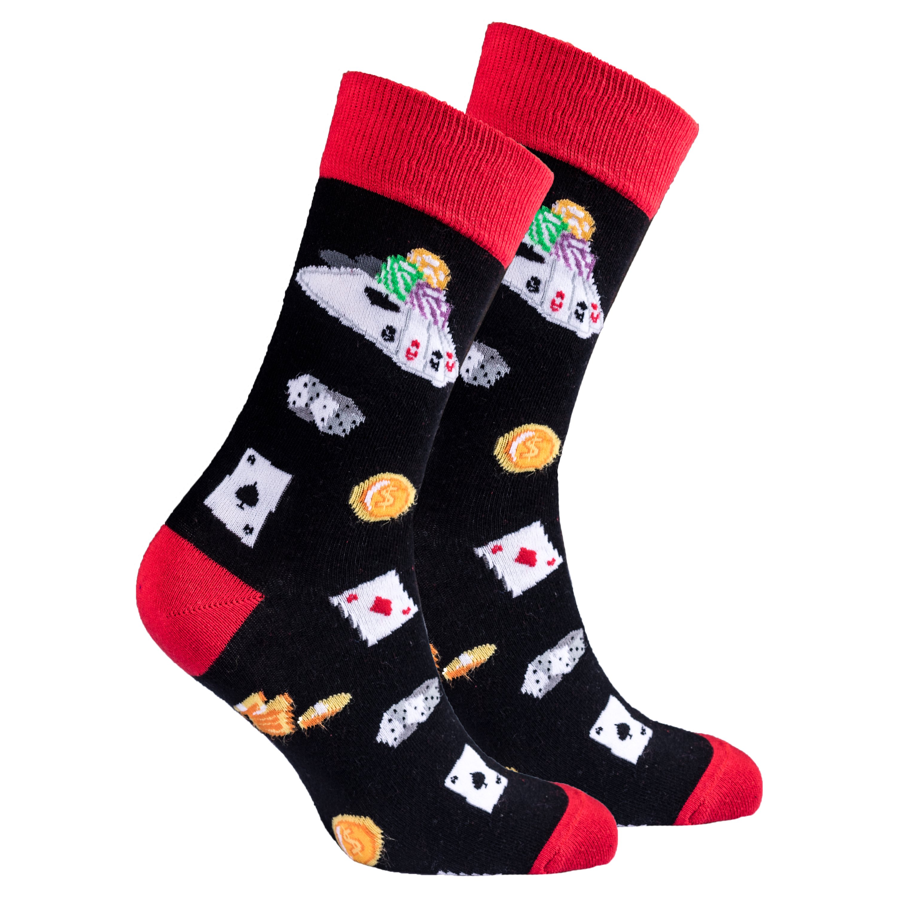 Men's Card Table Socks featuring colorful designs and premium cotton material, perfect for adding style and comfort to any outfit.