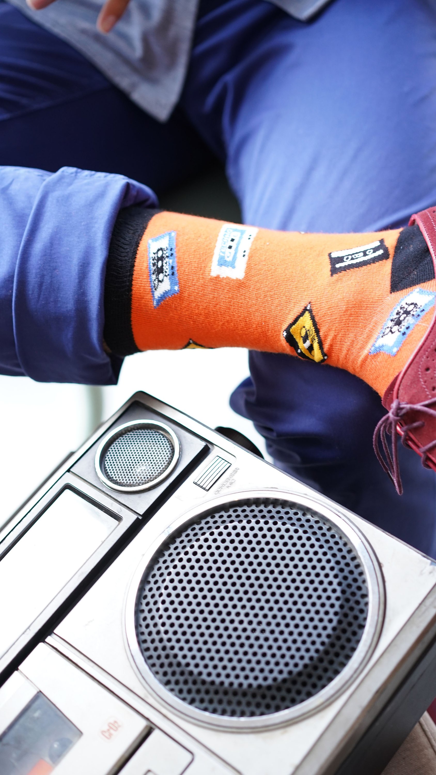 Men's Cassette Socks featuring colorful designs and soft Turkish cotton for comfort and style.