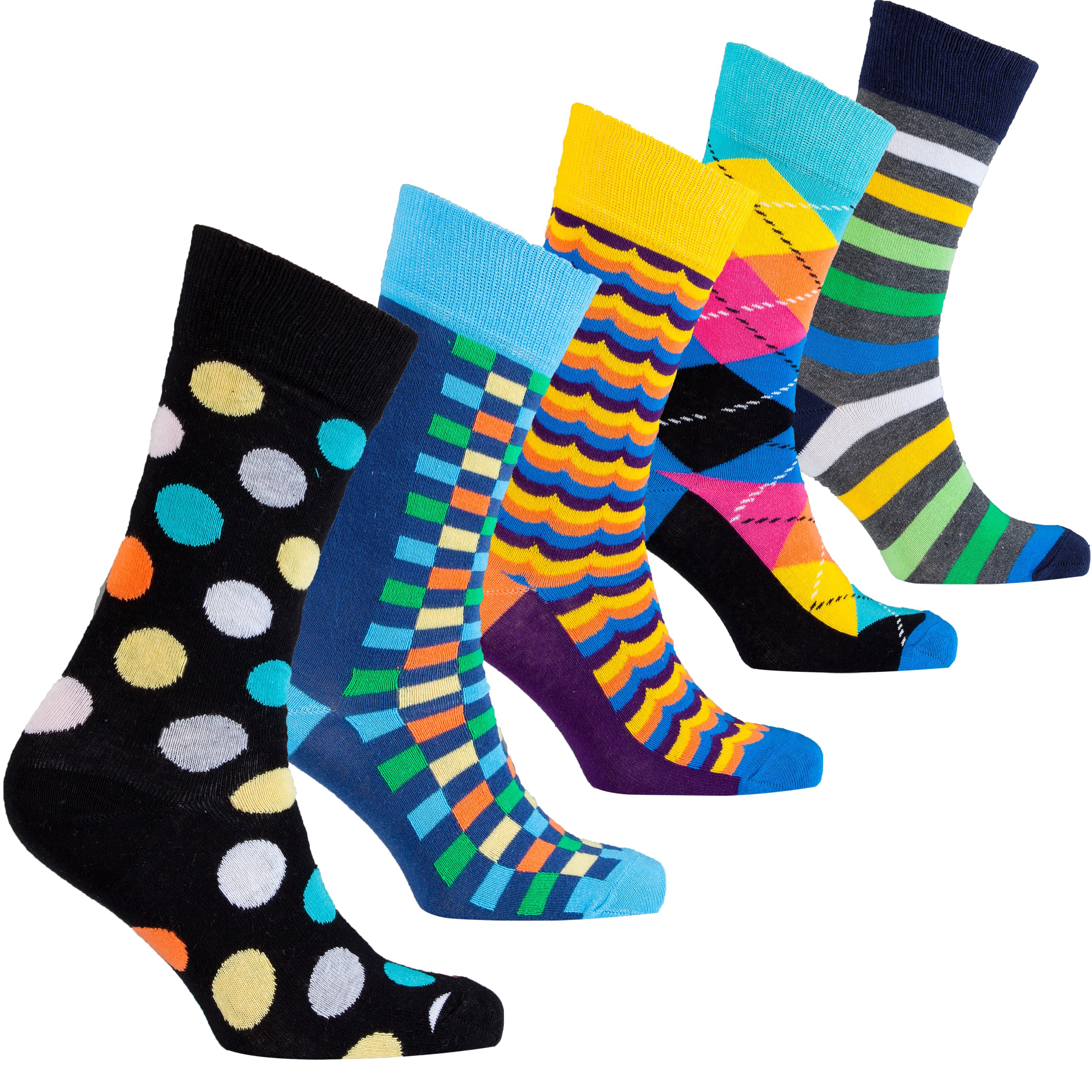 Men's Chic Mix Set Socks featuring colorful designs and premium Turkish cotton for comfort and style.