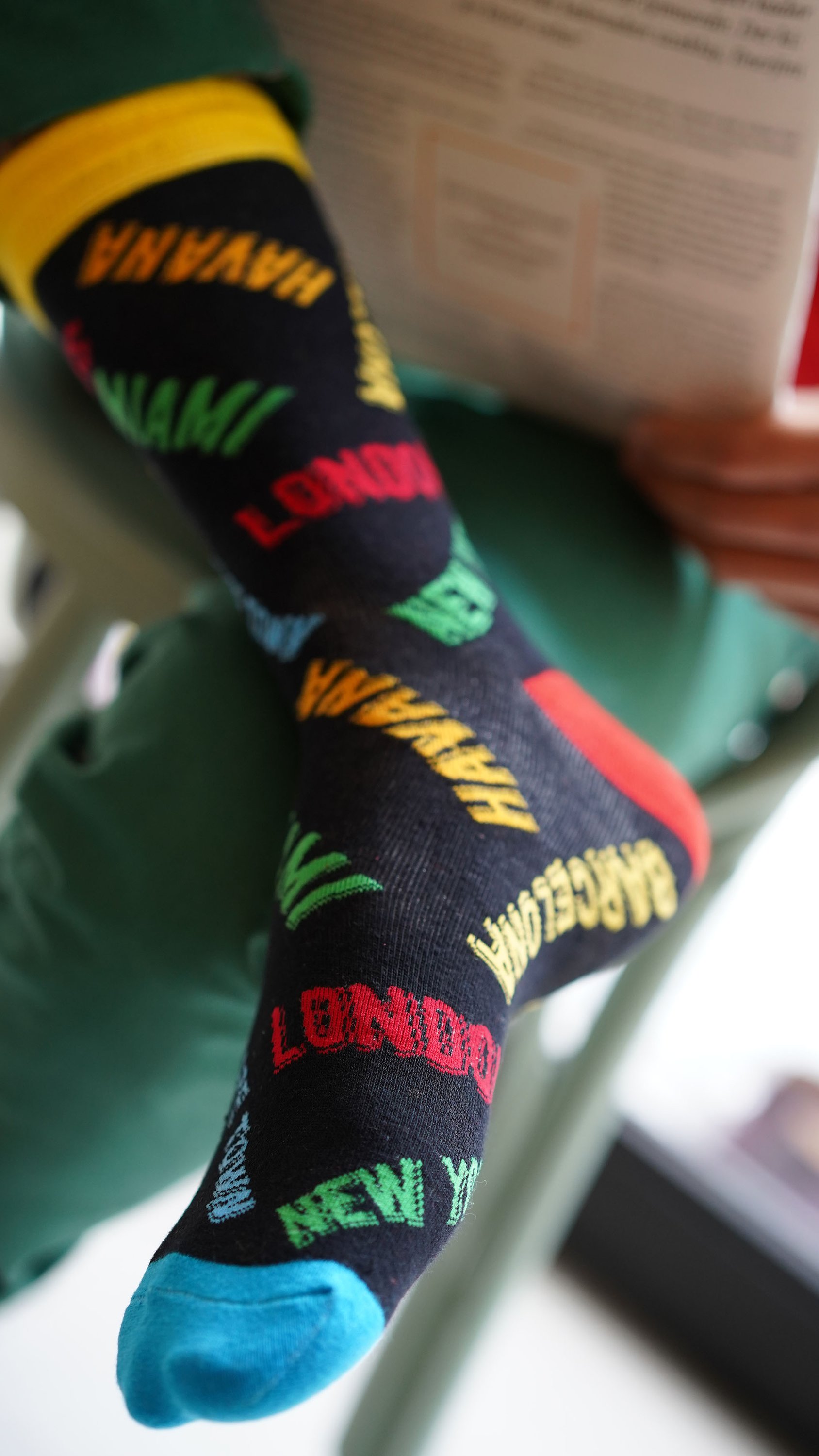 Men's Cities Socks featuring colorful designs and patterns made from soft Turkish cotton.