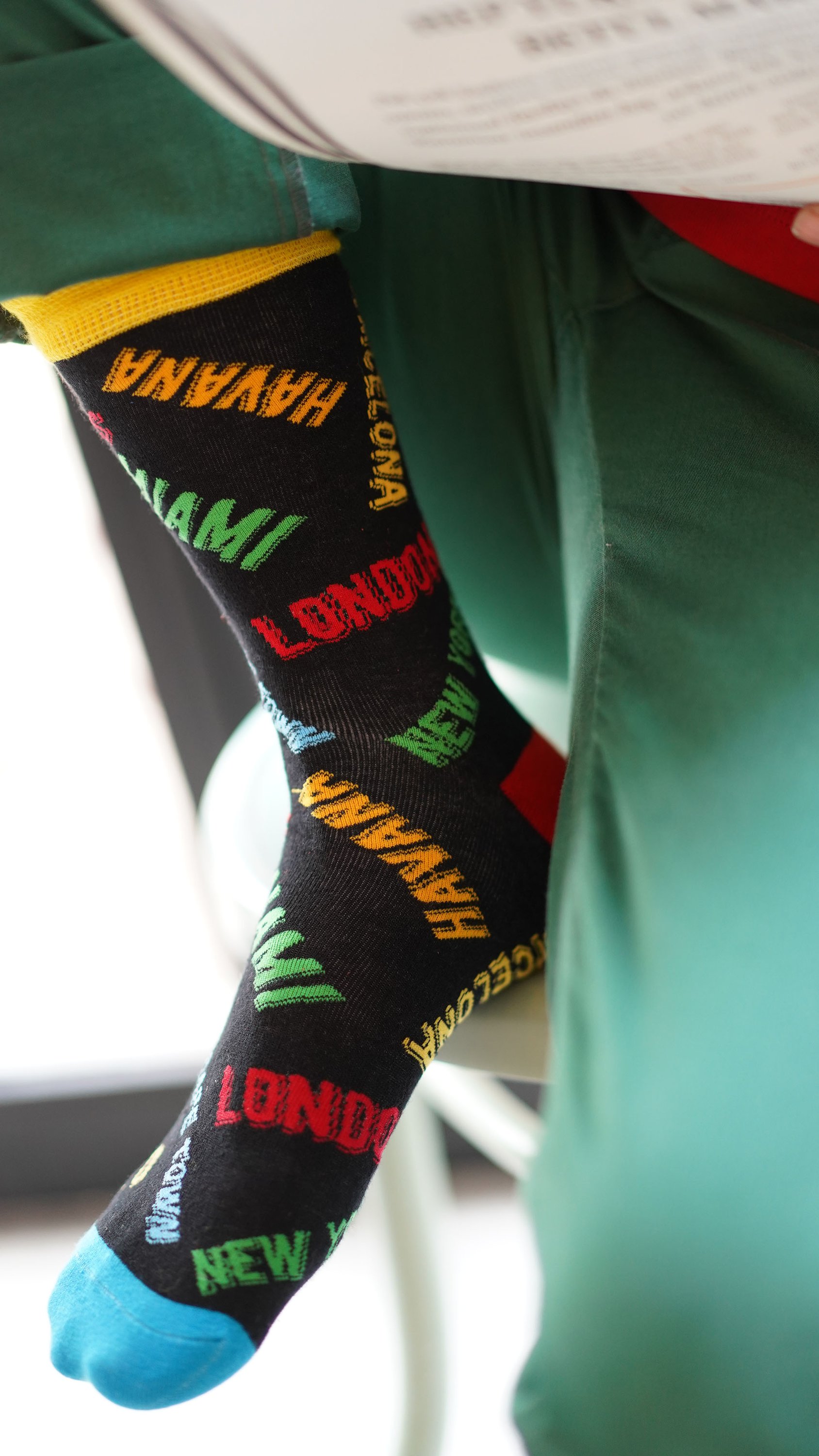 Men's Cities Socks featuring colorful designs and patterns made from soft Turkish cotton.