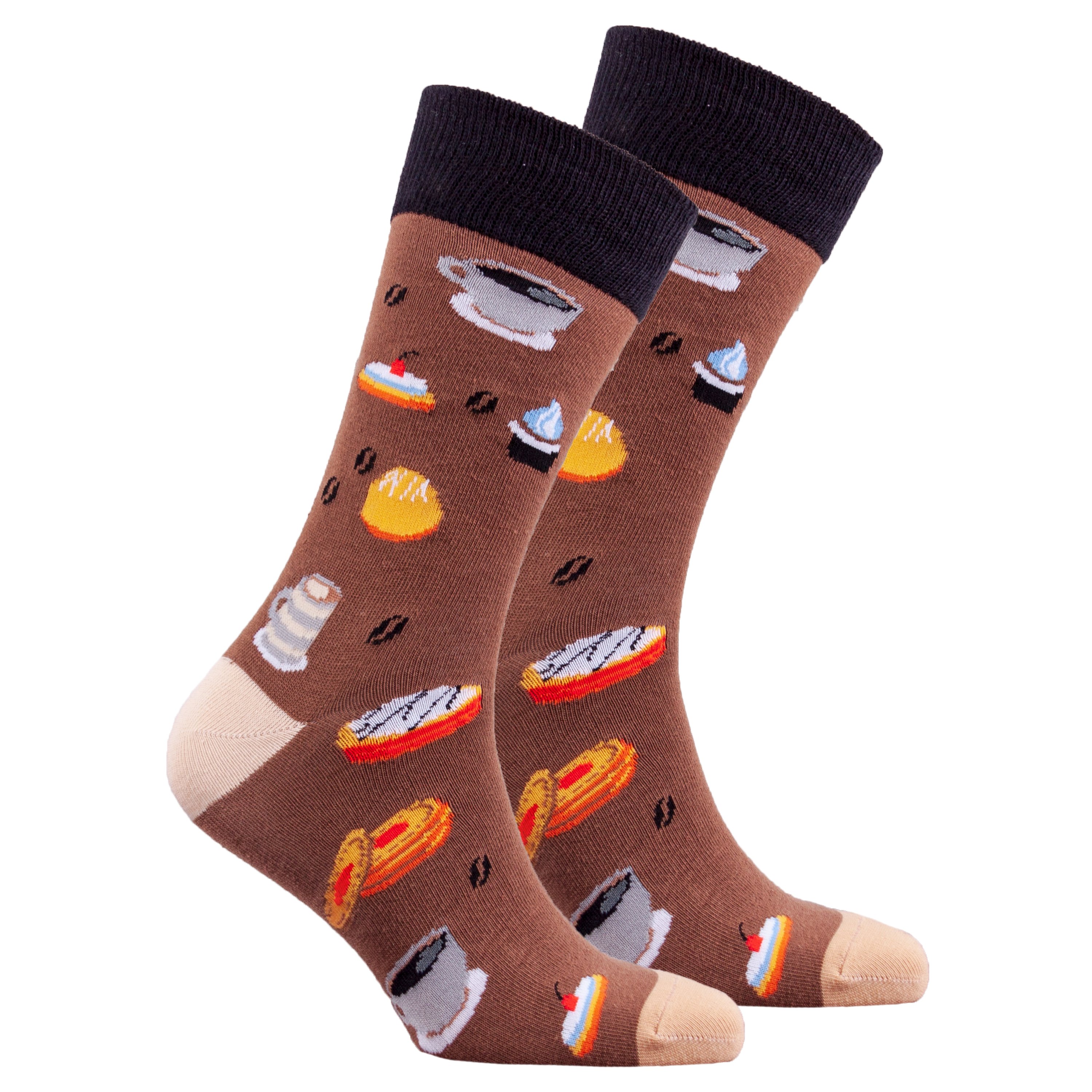 Men's Coffee Break Socks featuring colorful designs and premium Turkish cotton for comfort and style.