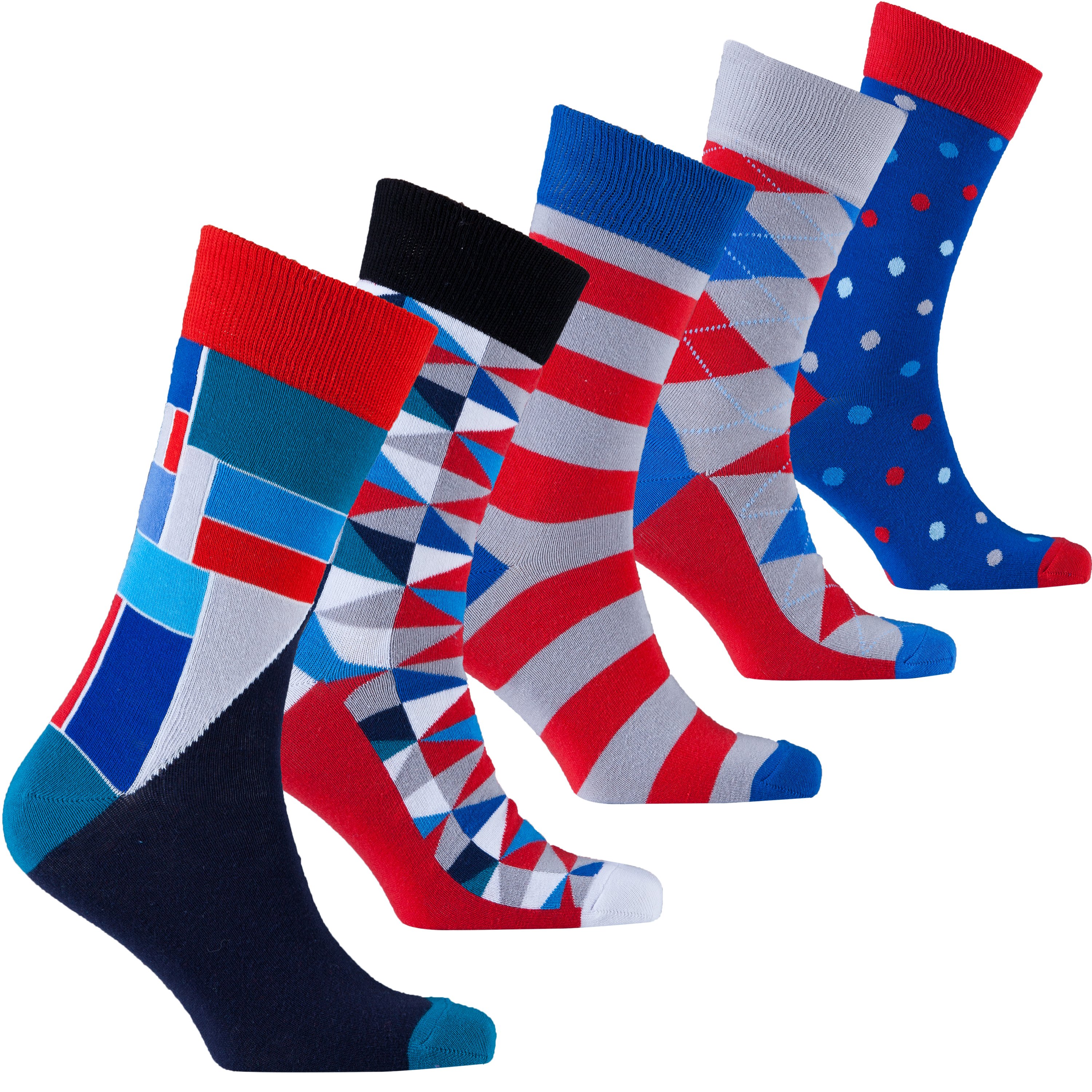 Men's Cool Mix Set Socks featuring vibrant colors and trendy patterns, perfect for adding style to any outfit.