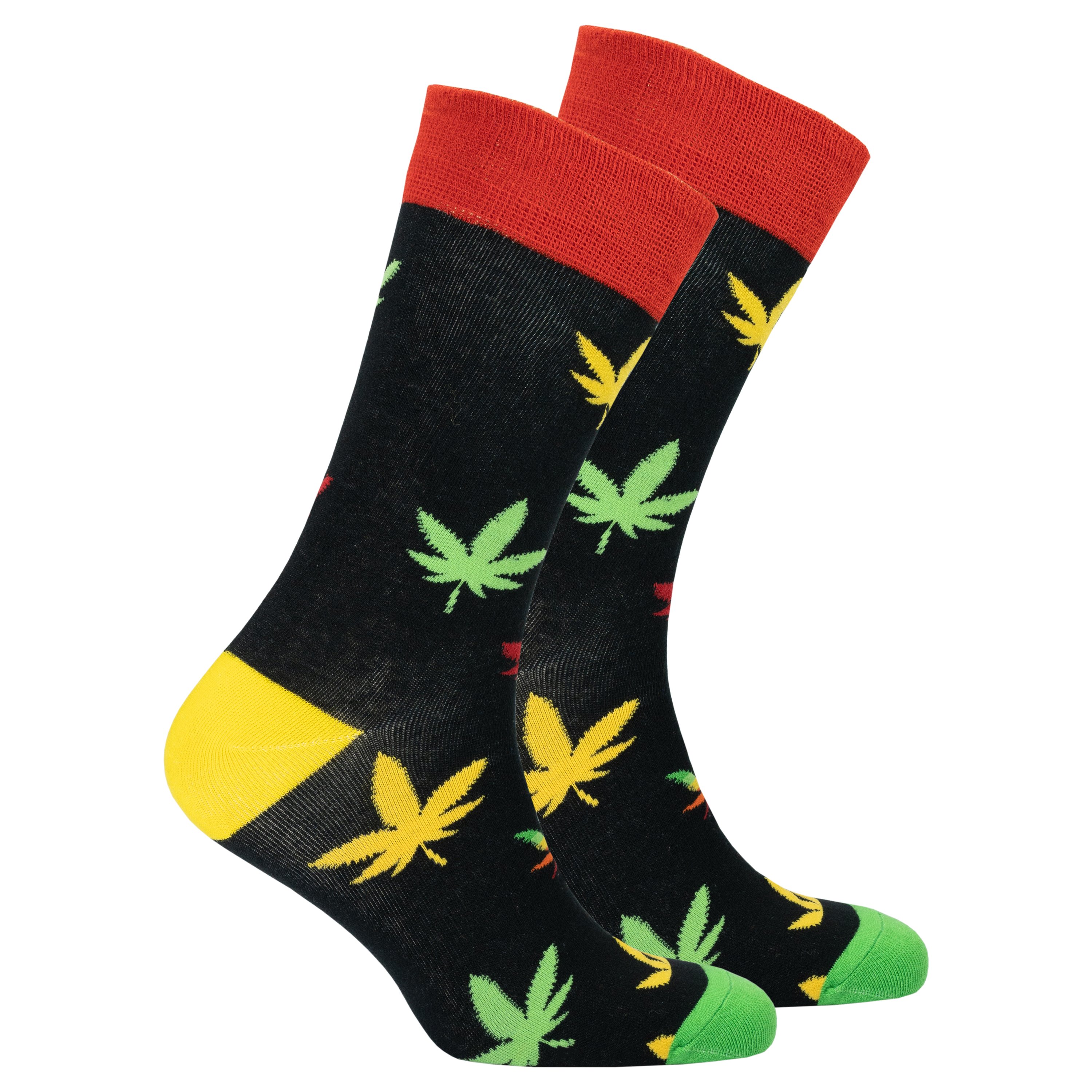 Men's Colorful Weed Socks featuring vibrant patterns and comfortable fabric, perfect for adding style to any outfit.