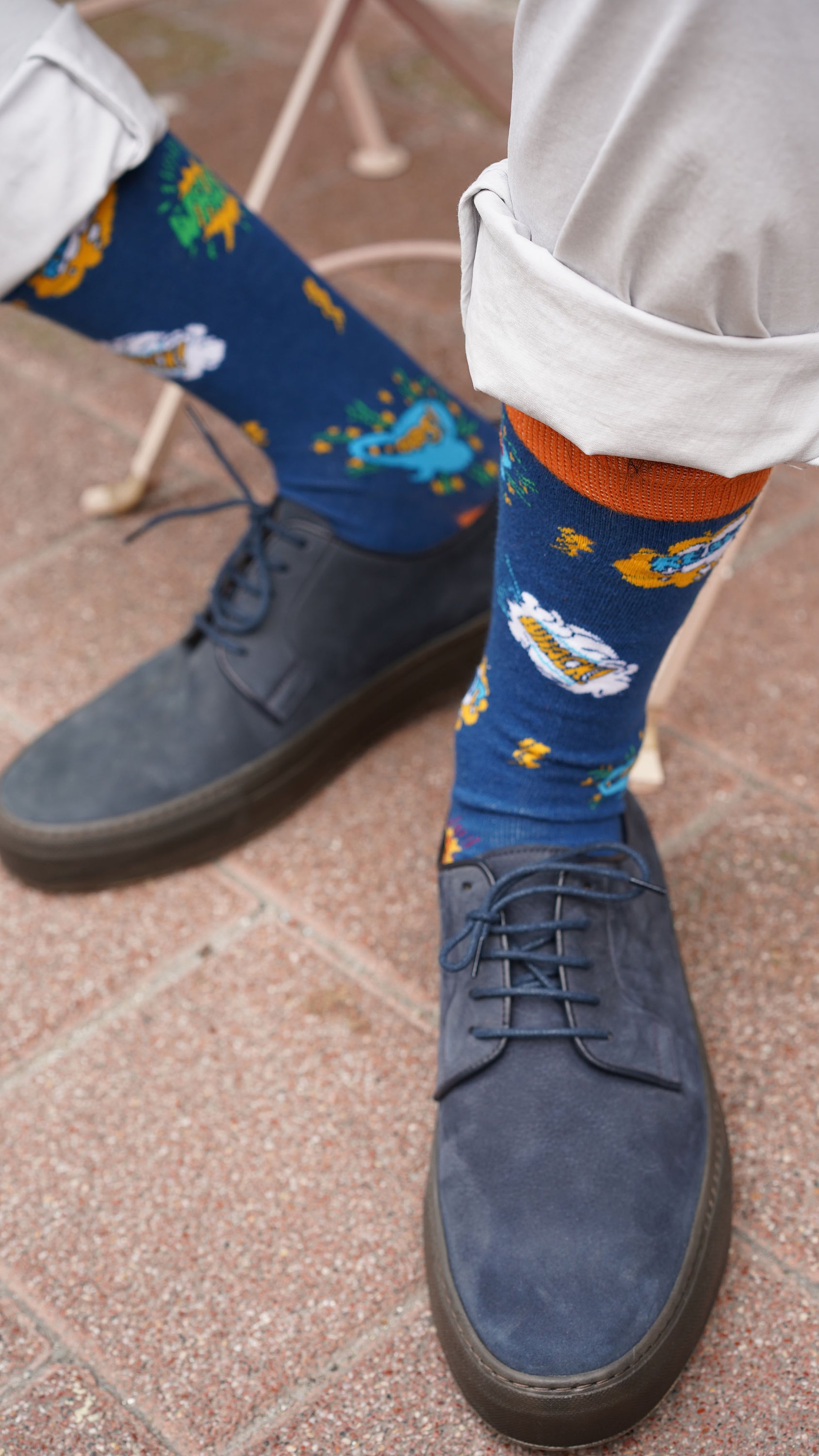 Men's Comics Socks featuring colorful designs and patterns, made from soft Turkish cotton for comfort.