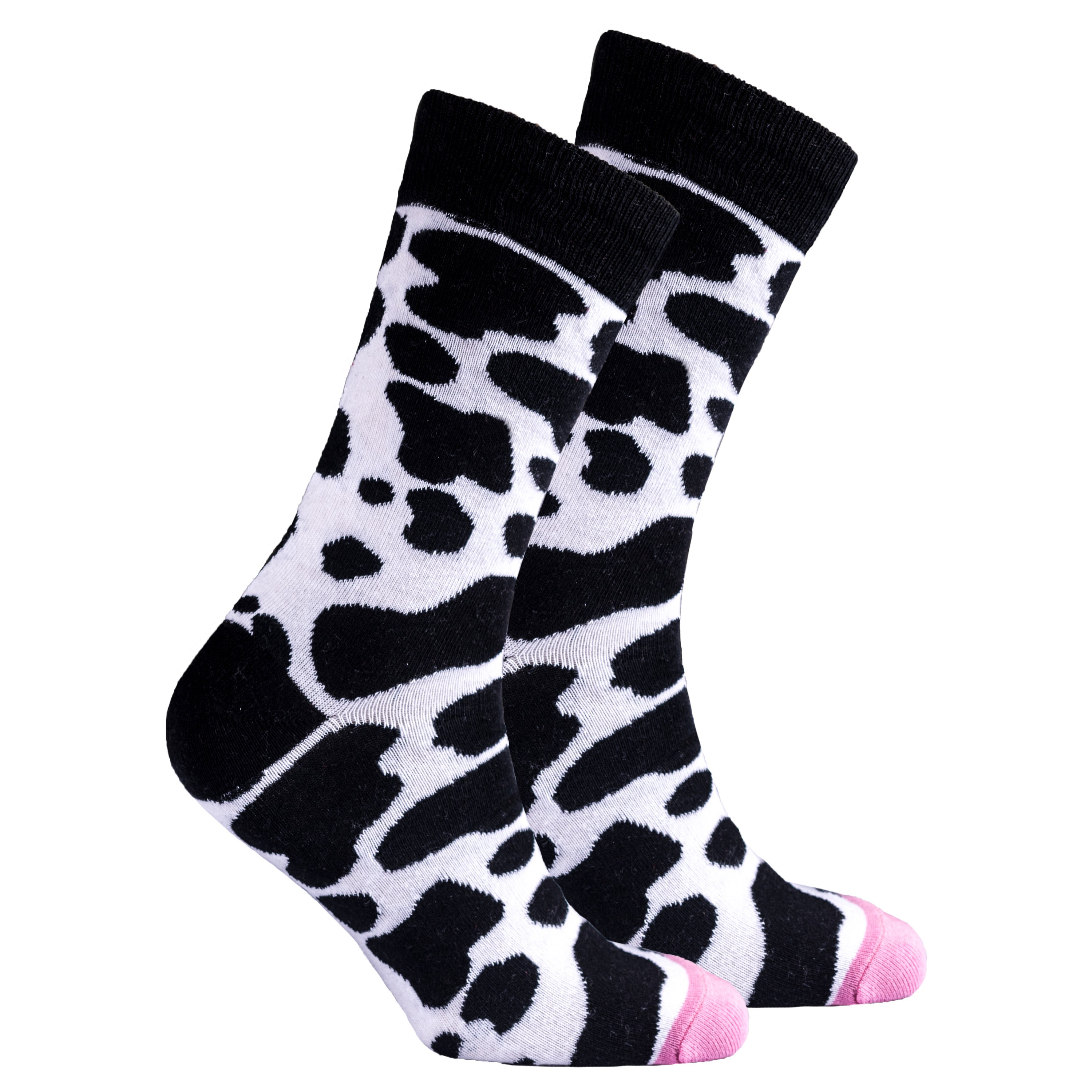 Men's Cow Socks featuring a colorful cow print design, made from soft Turkish cotton for comfort and style.