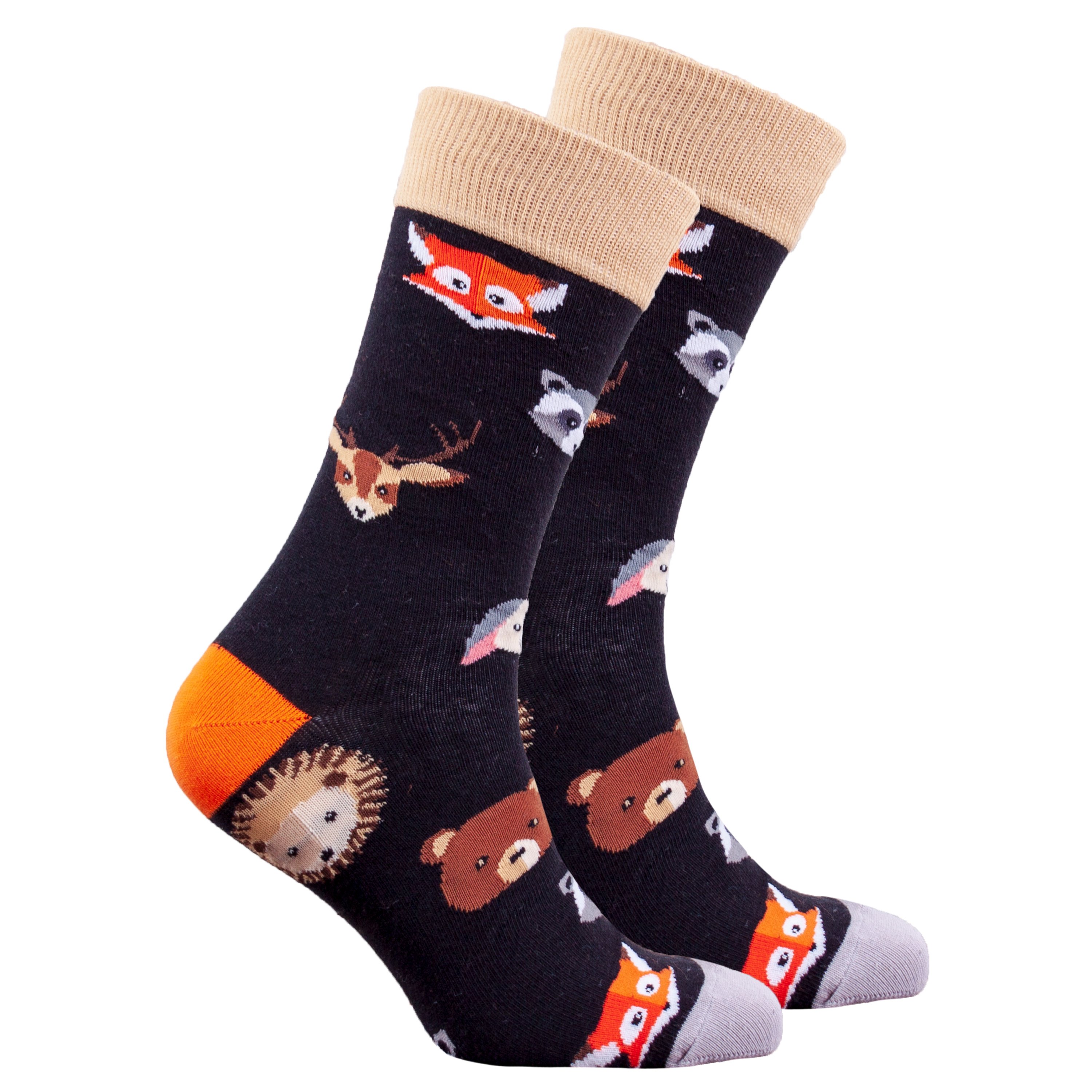 Men's Cute Animals Socks featuring colorful animal patterns, made from soft Turkish cotton for comfort and style.