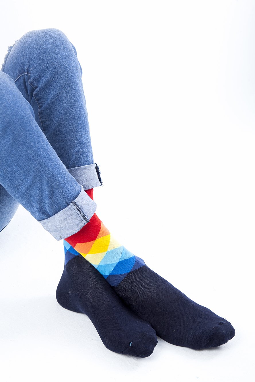 Men's Dapper Mix Set Socks featuring colorful designs and premium Turkish cotton for comfort and style.