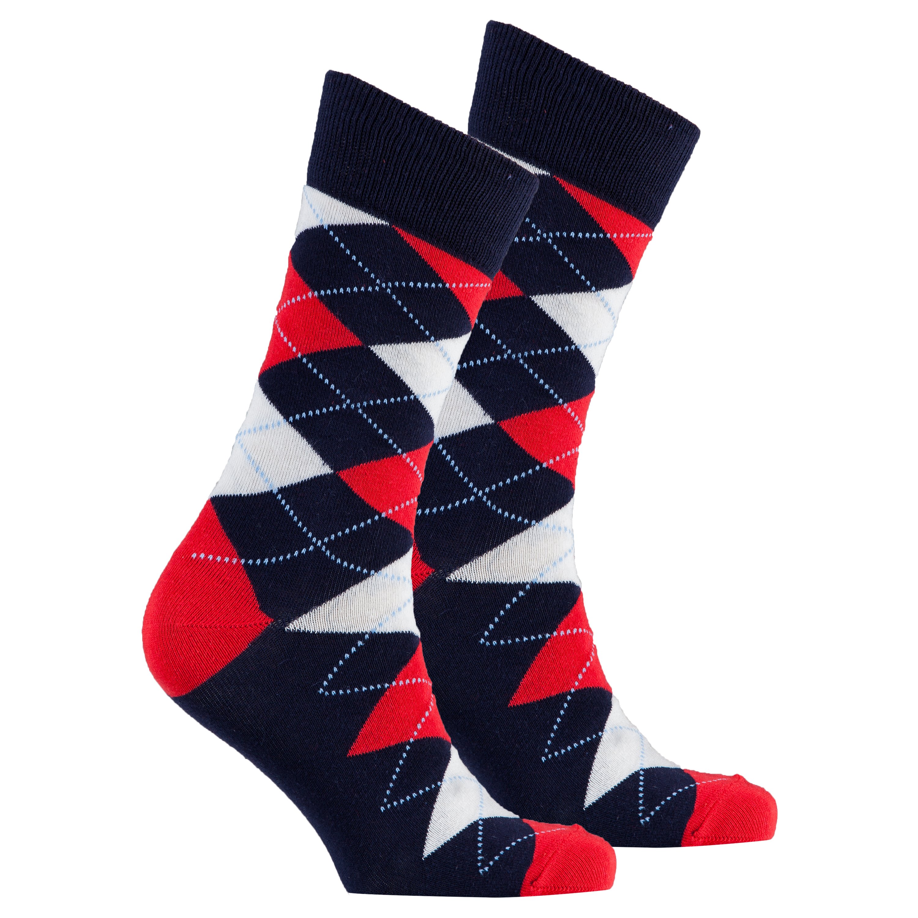 Men's Denim Argyle Socks featuring vibrant colors and trendy patterns, made from soft Turkish cotton for comfort.