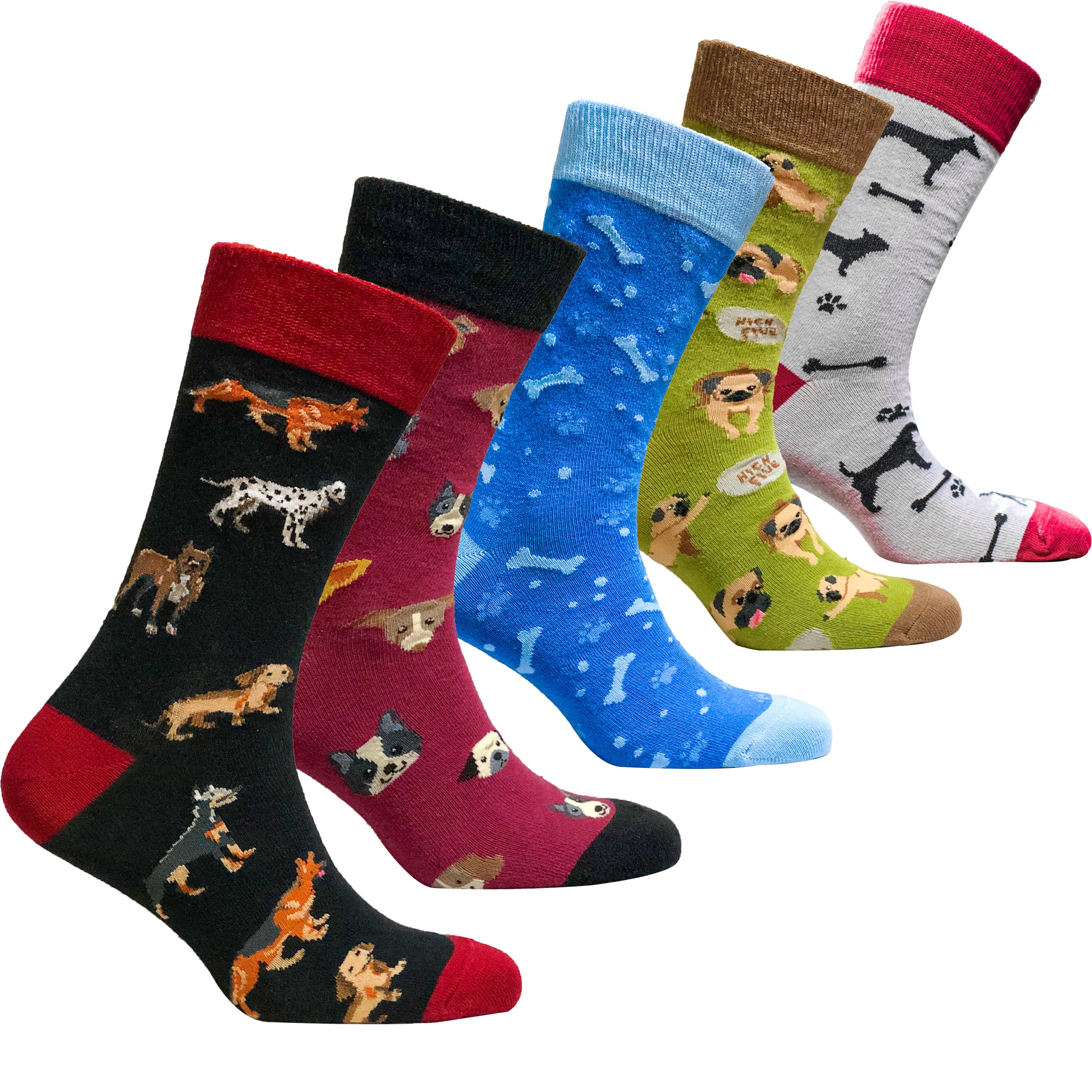 Men's Dogs Socks featuring colorful dog patterns, made from soft Turkish cotton for comfort and style.