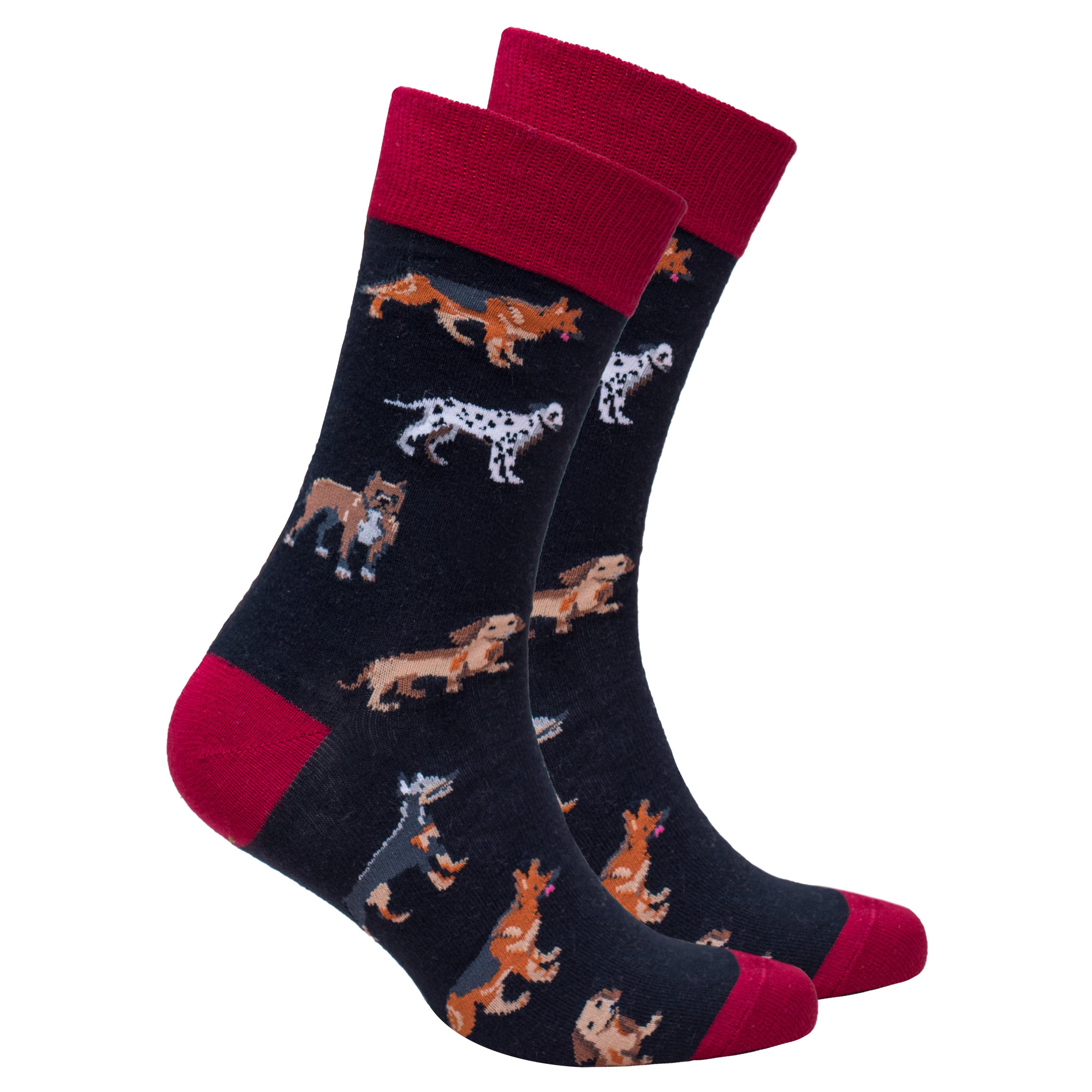 Men's Dogs Socks featuring colorful dog patterns, made from soft Turkish cotton for comfort and style.