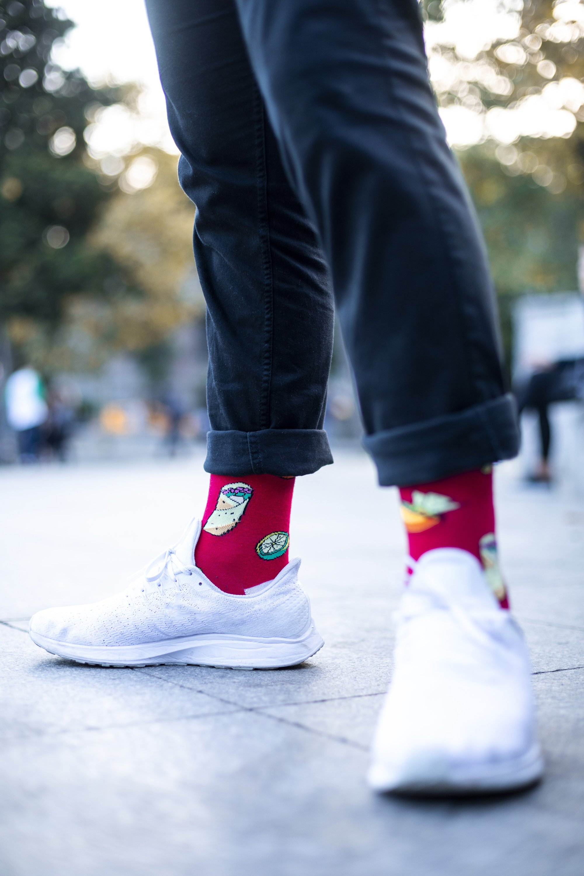 Men's Faster Food Socks featuring colorful designs and premium cotton blend for comfort and style.