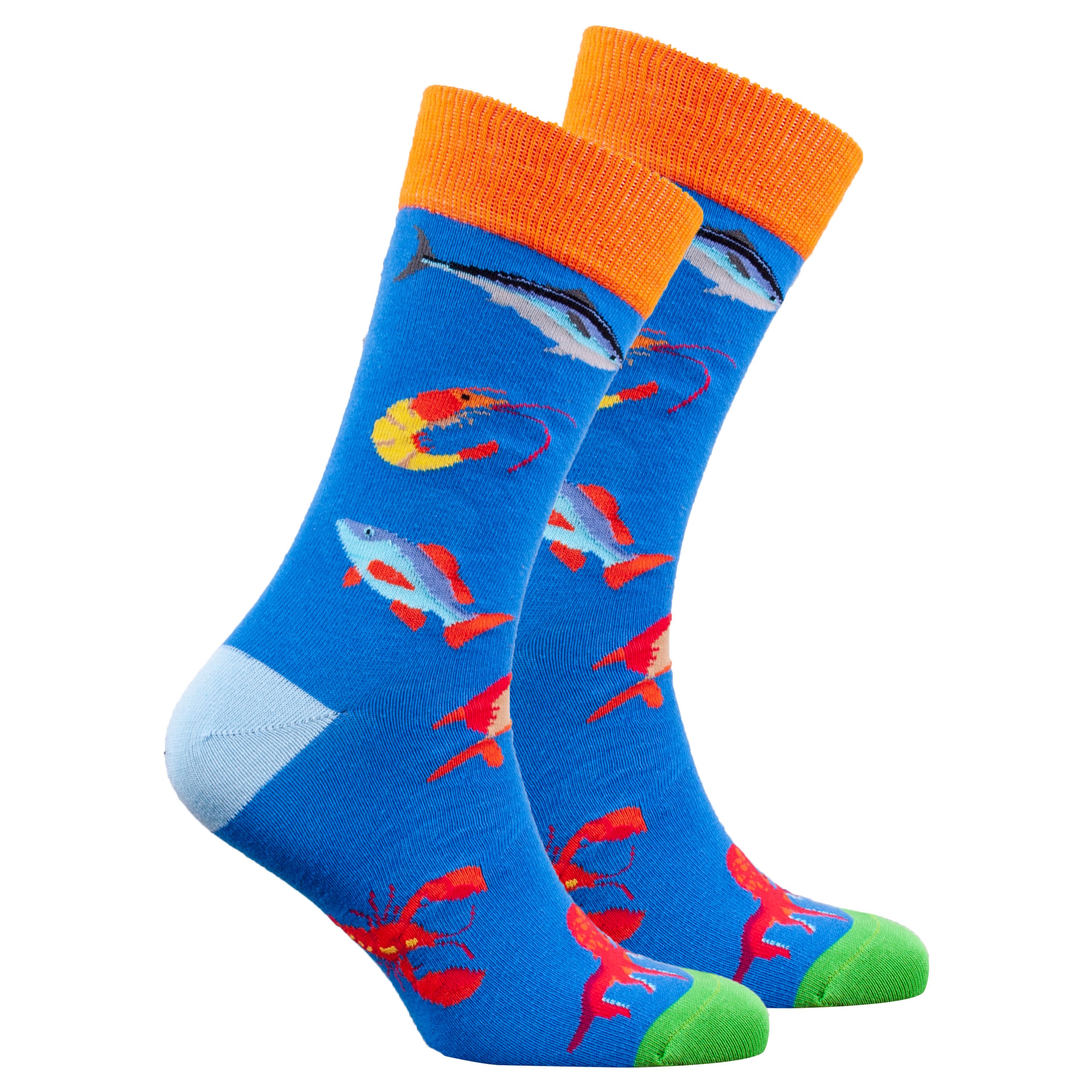 Colorful Men's Fish Paradise Socks featuring trendy patterns and soft cotton fabric, perfect for adding style to any outfit.