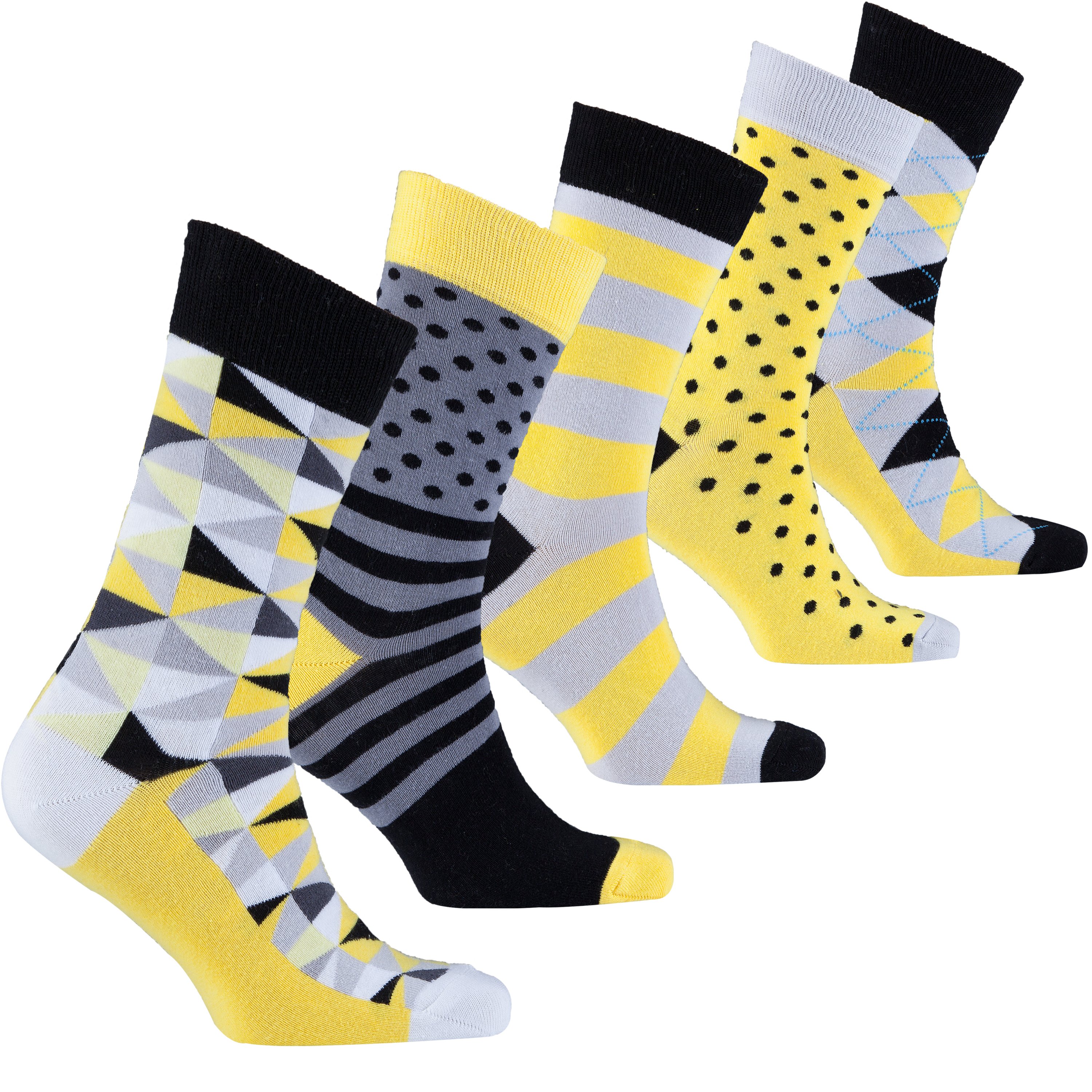 Men's Fresh Mix Set Socks featuring colorful designs and premium cotton material, perfect for stylish comfort.