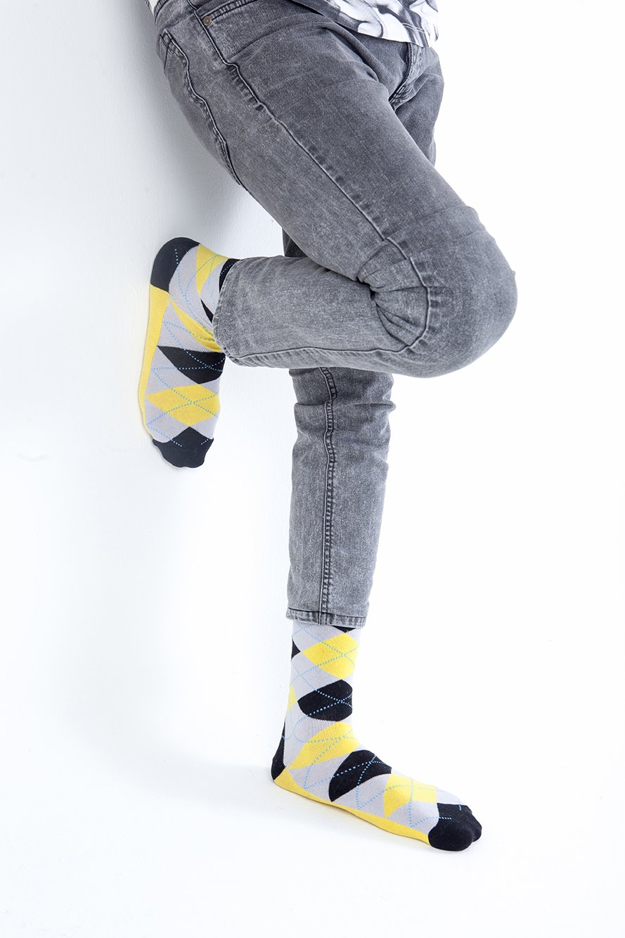 Men's Fresh Mix Set Socks featuring colorful designs and premium cotton material, perfect for stylish comfort.