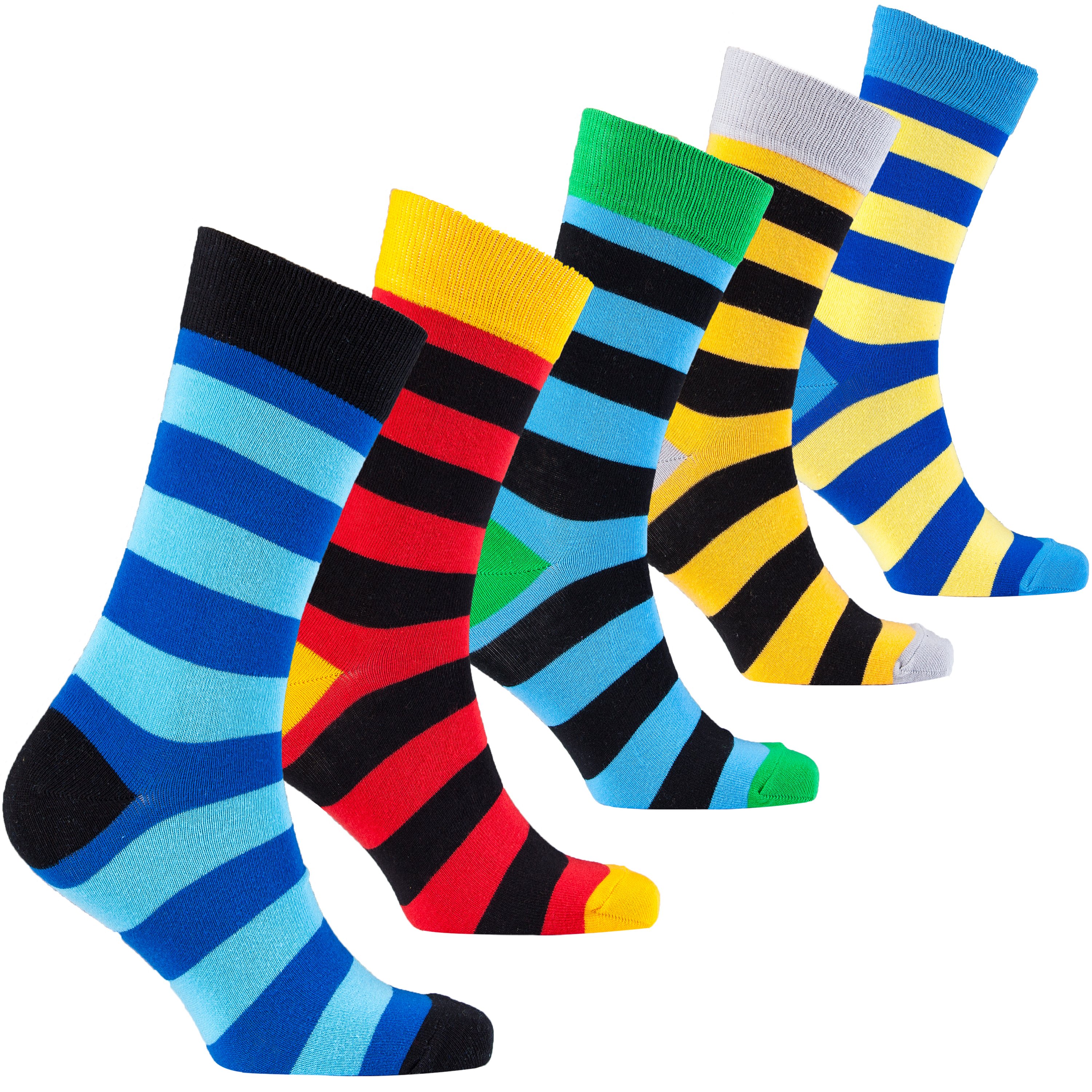 Men's Fresh Stripes Socks featuring colorful designs and premium cotton material for comfort and style.