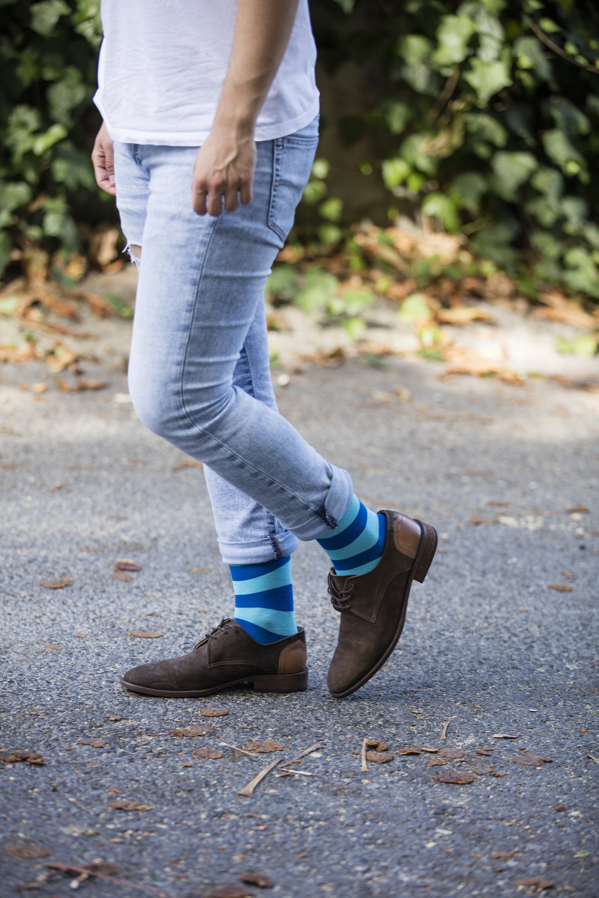 Men's Fresh Stripes Socks featuring colorful designs and premium cotton material for comfort and style.