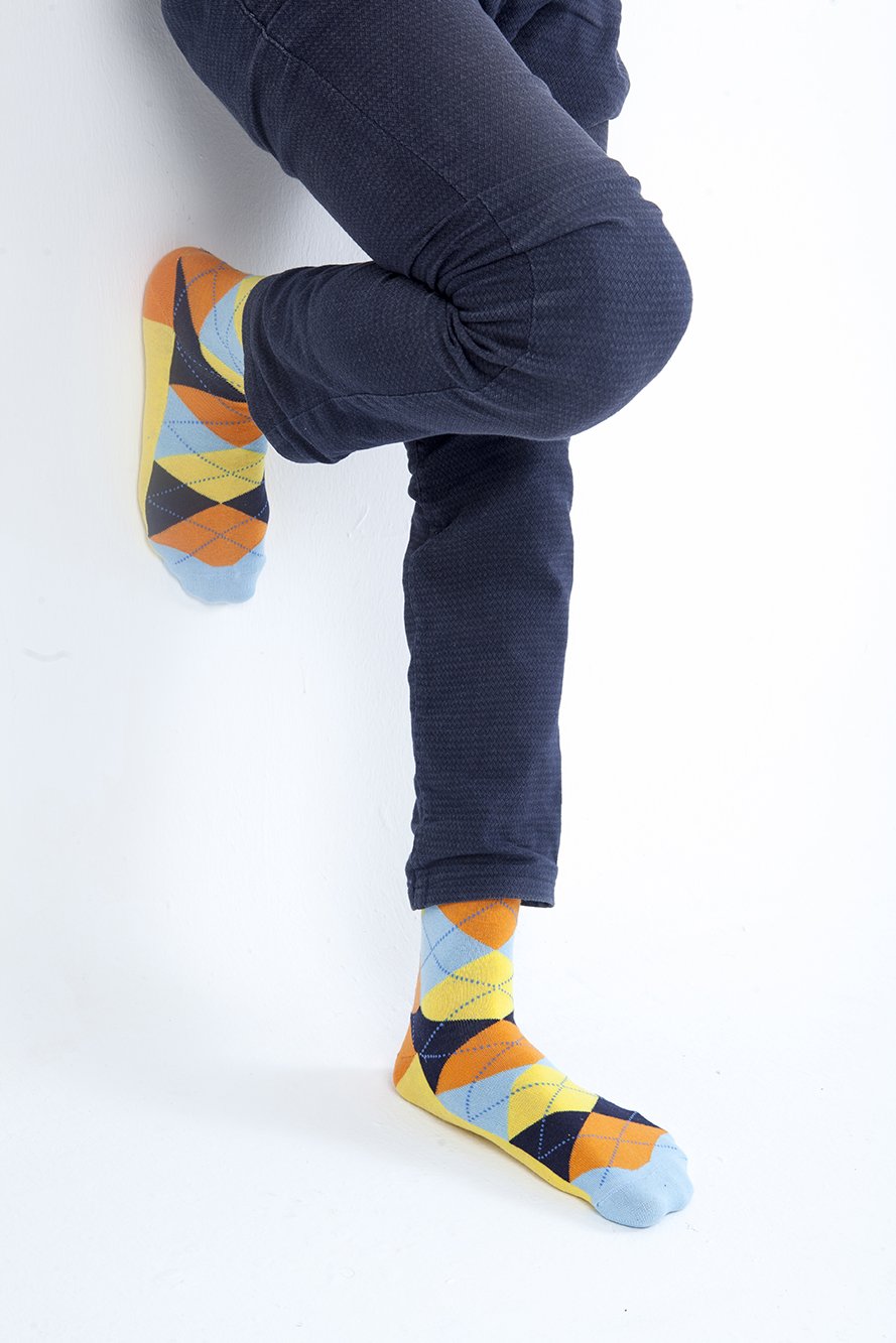 Men's Funky Mix Set Socks featuring colorful designs and premium Turkish cotton for comfort and style.