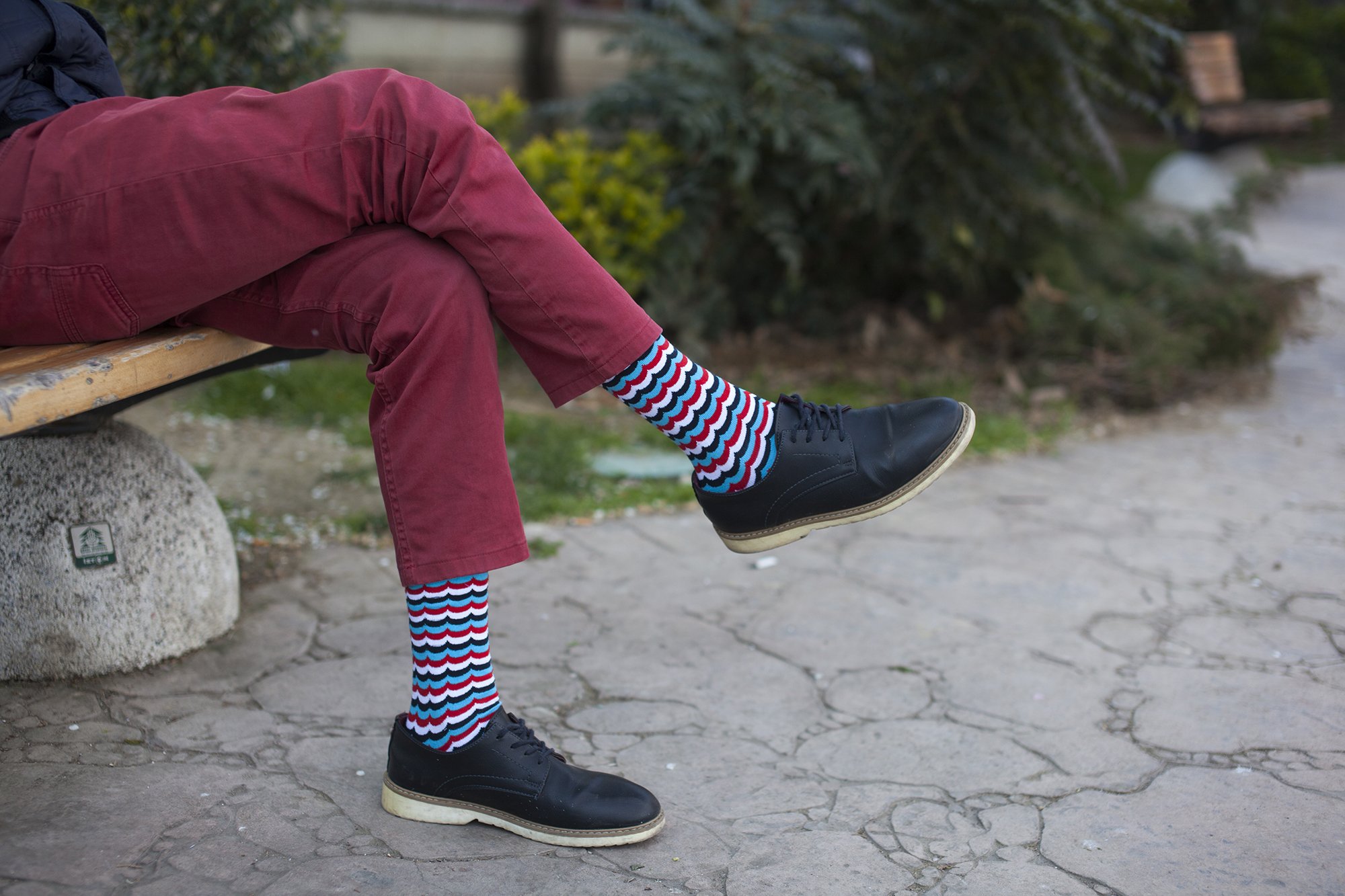 Men's Funky Waves Socks featuring colorful patterns and premium cotton blend for comfort and style.