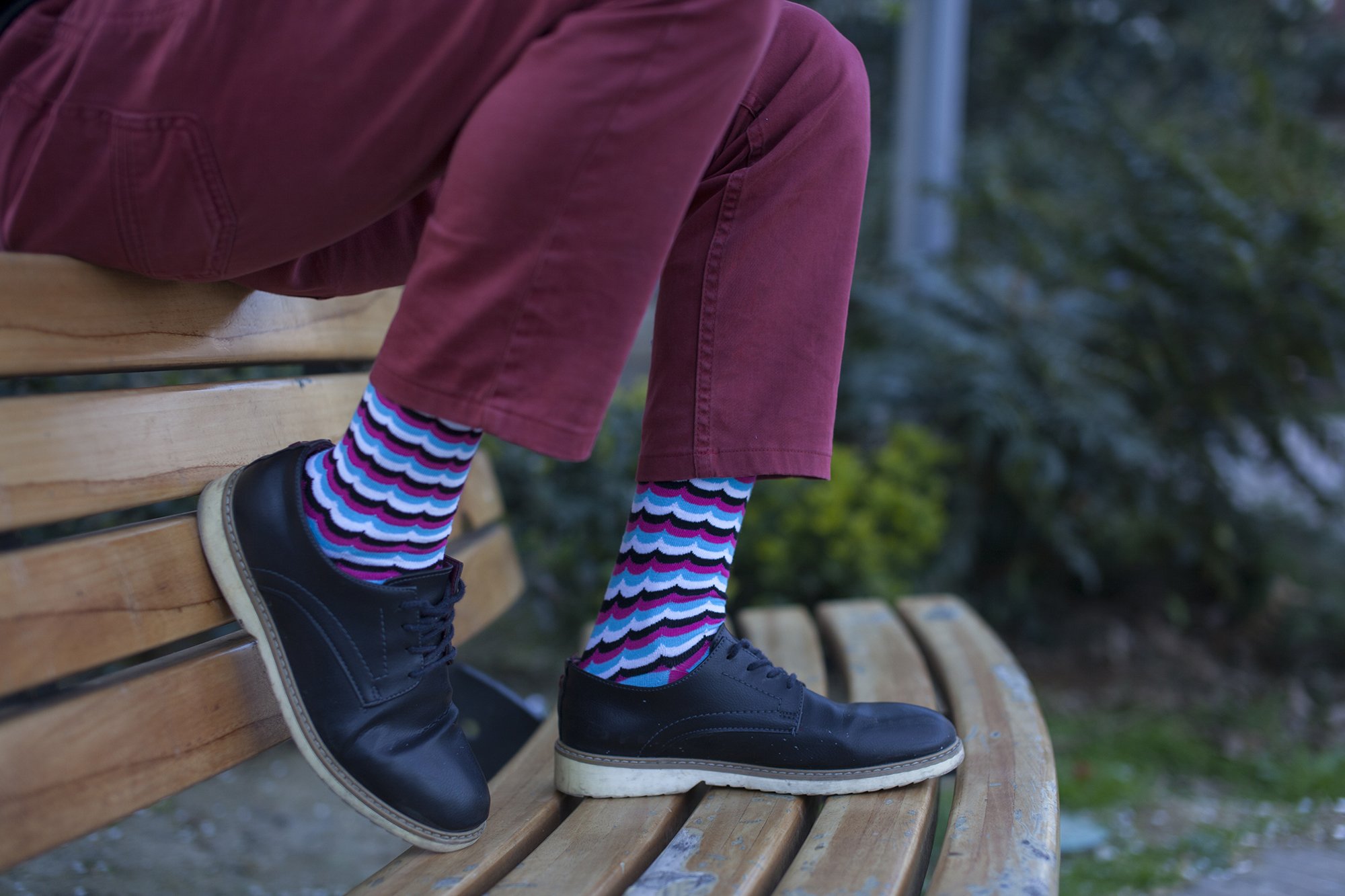 Men's Funky Waves Socks featuring colorful patterns and premium cotton blend for comfort and style.