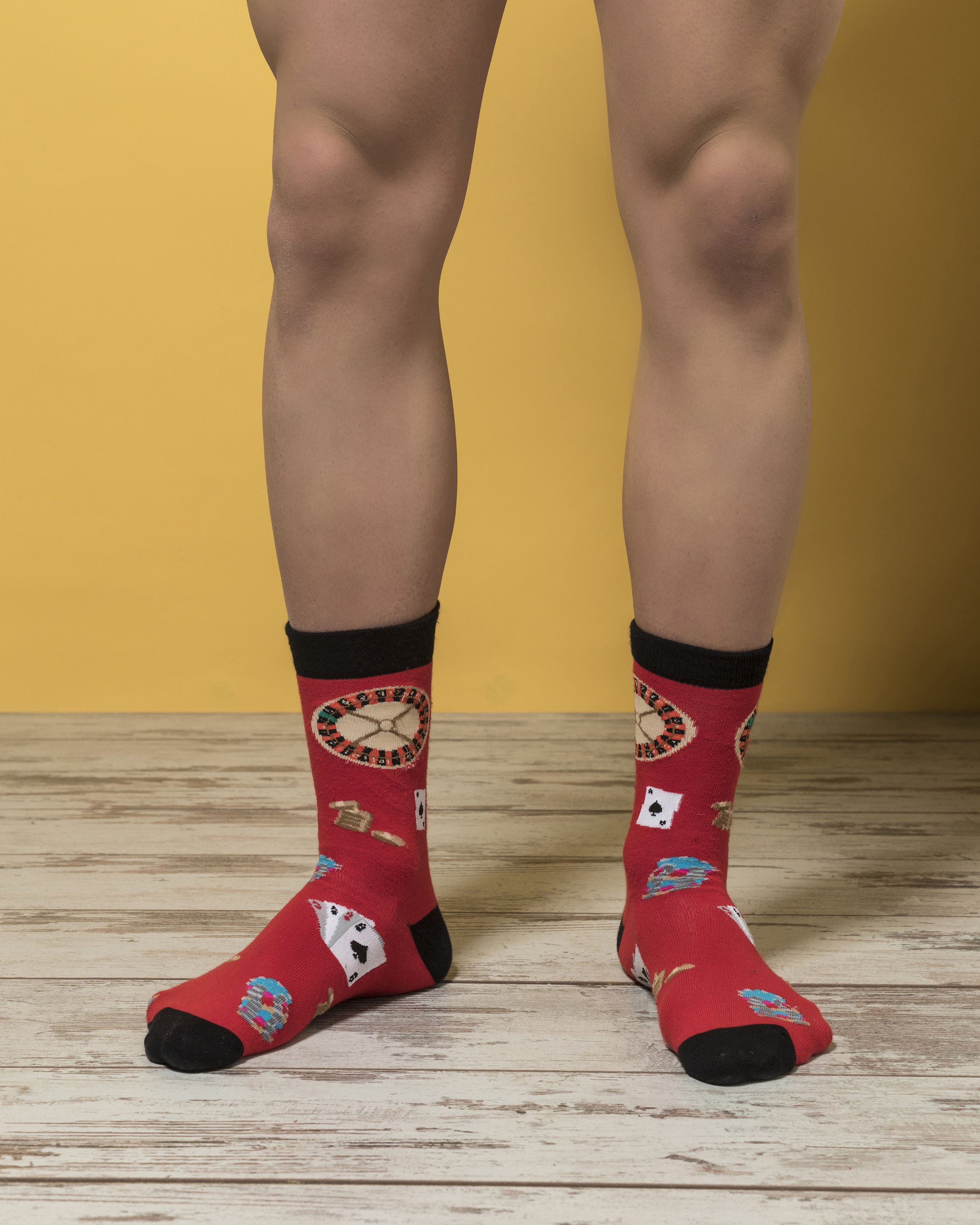 Men's Gambling Set Socks featuring vibrant colors and unique patterns, perfect for adding a fun touch to any outfit.