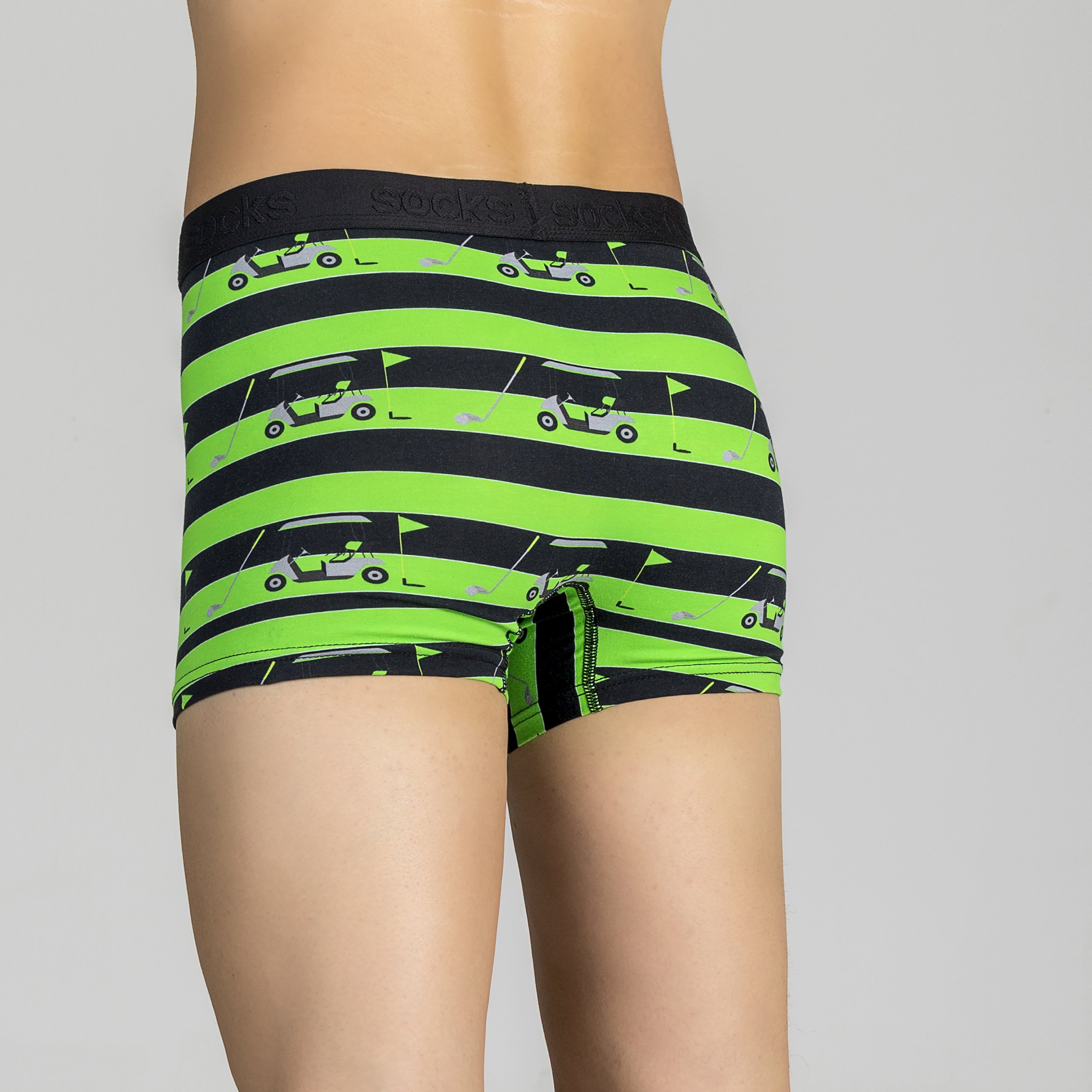 Men's Golf Boxer Briefs featuring colorful and trendy designs made from Viscose and Spandex for ultimate comfort.