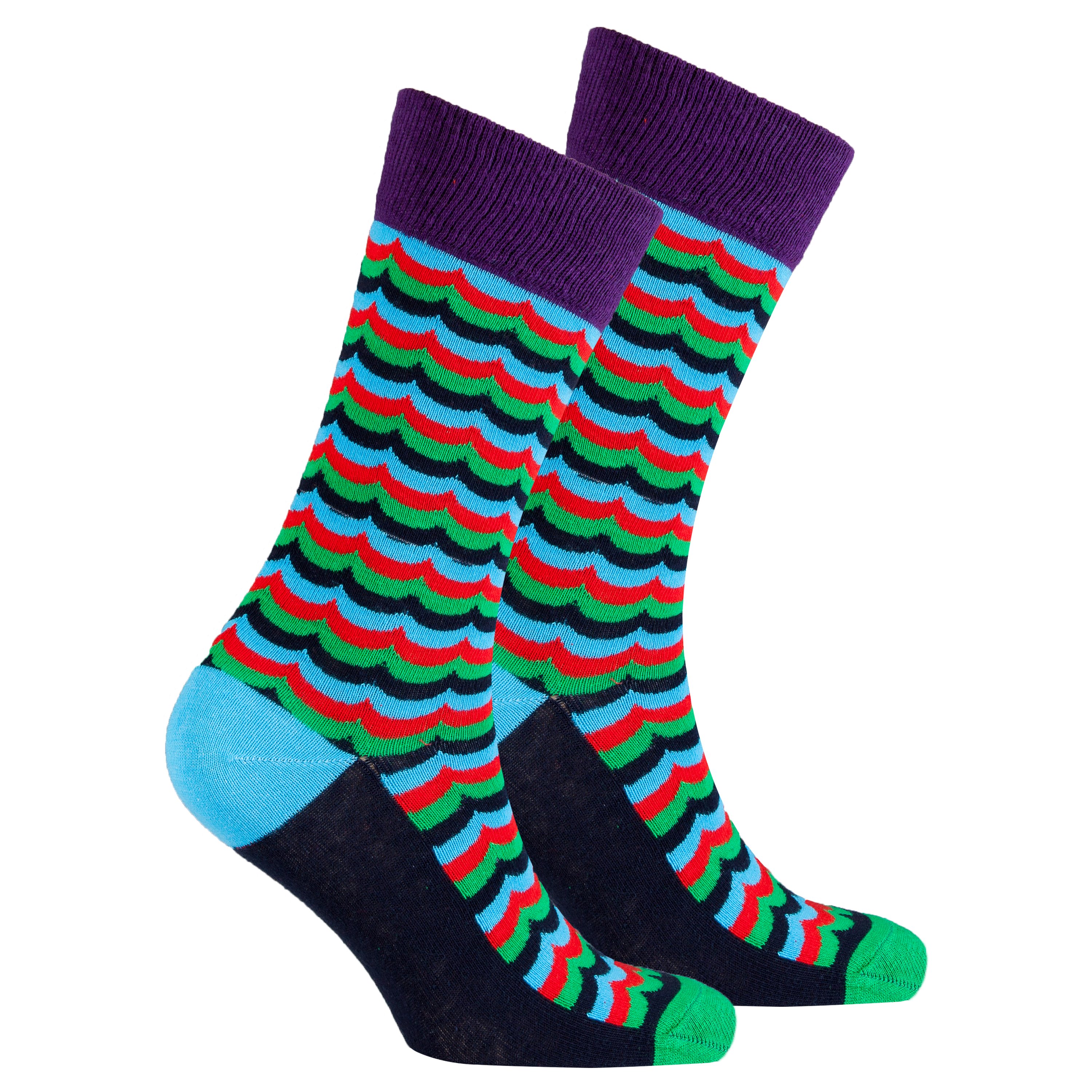 Men's Grape Wave Socks featuring a vibrant grape wave pattern, made from soft Turkish cotton for comfort and style.