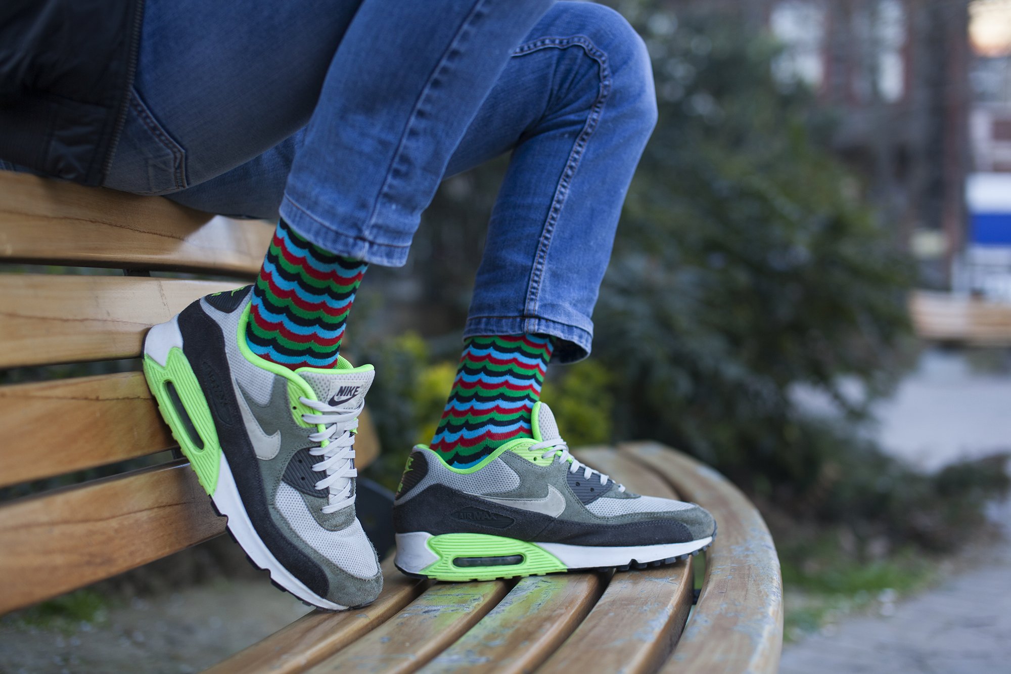 Men's Grape Wave Socks featuring a vibrant grape wave pattern, made from soft Turkish cotton for comfort and style.