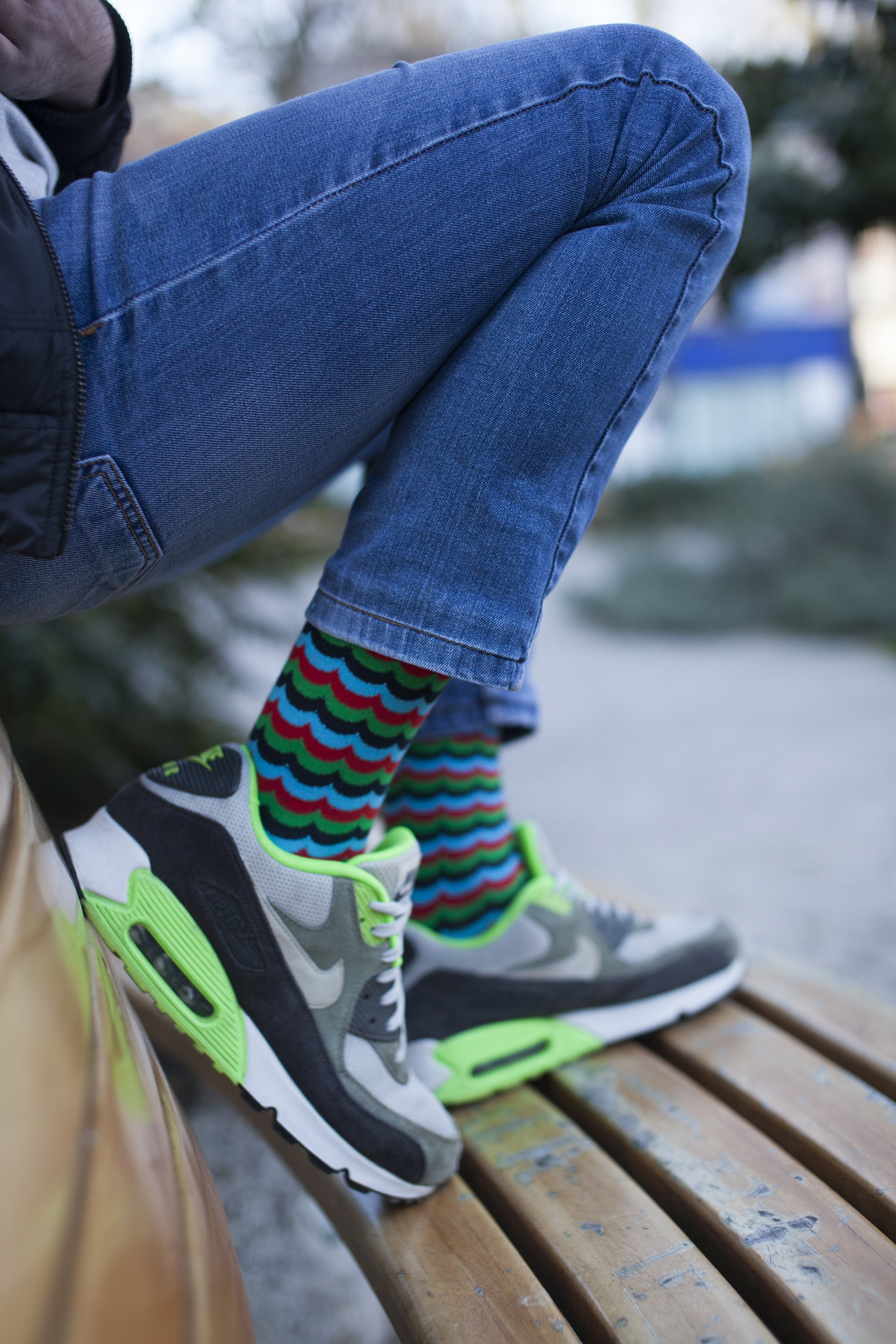 Men's Grape Wave Socks featuring a vibrant grape wave pattern, made from soft Turkish cotton for comfort and style.