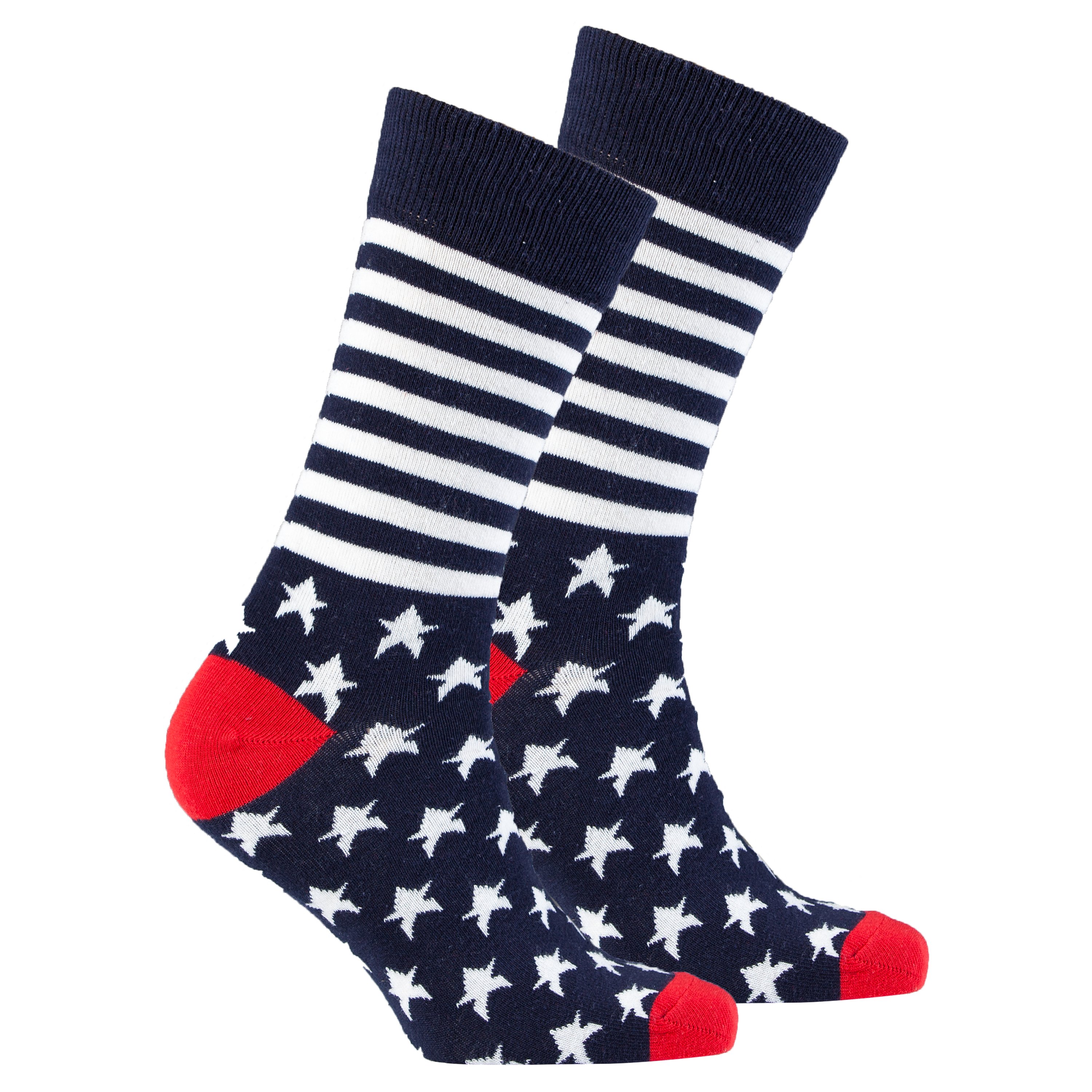 Men's July 4th Socks featuring vibrant colors and trendy patterns, perfect for celebrating Independence Day.