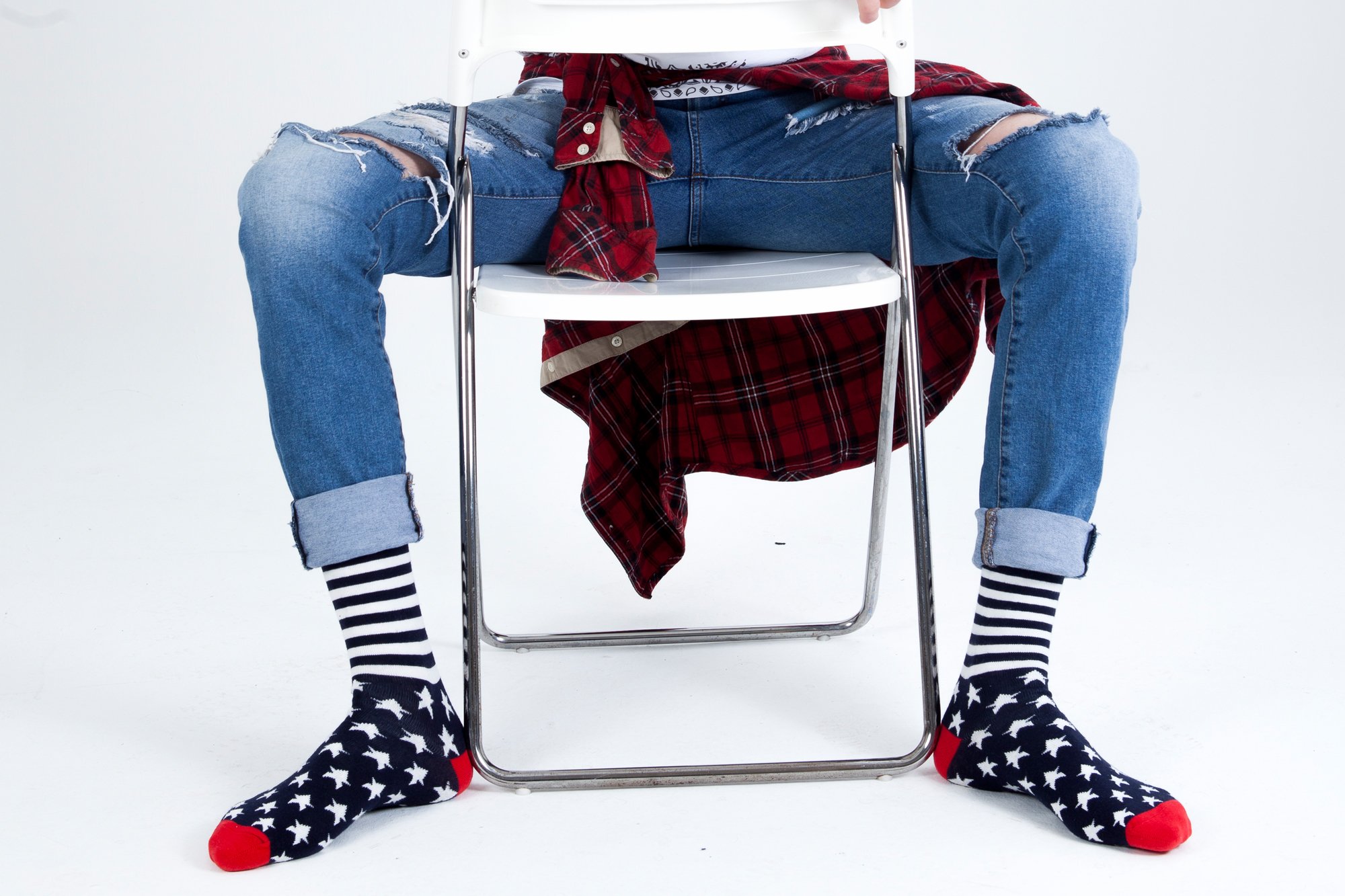 Men's July 4th Socks featuring vibrant colors and trendy patterns, perfect for celebrating Independence Day.