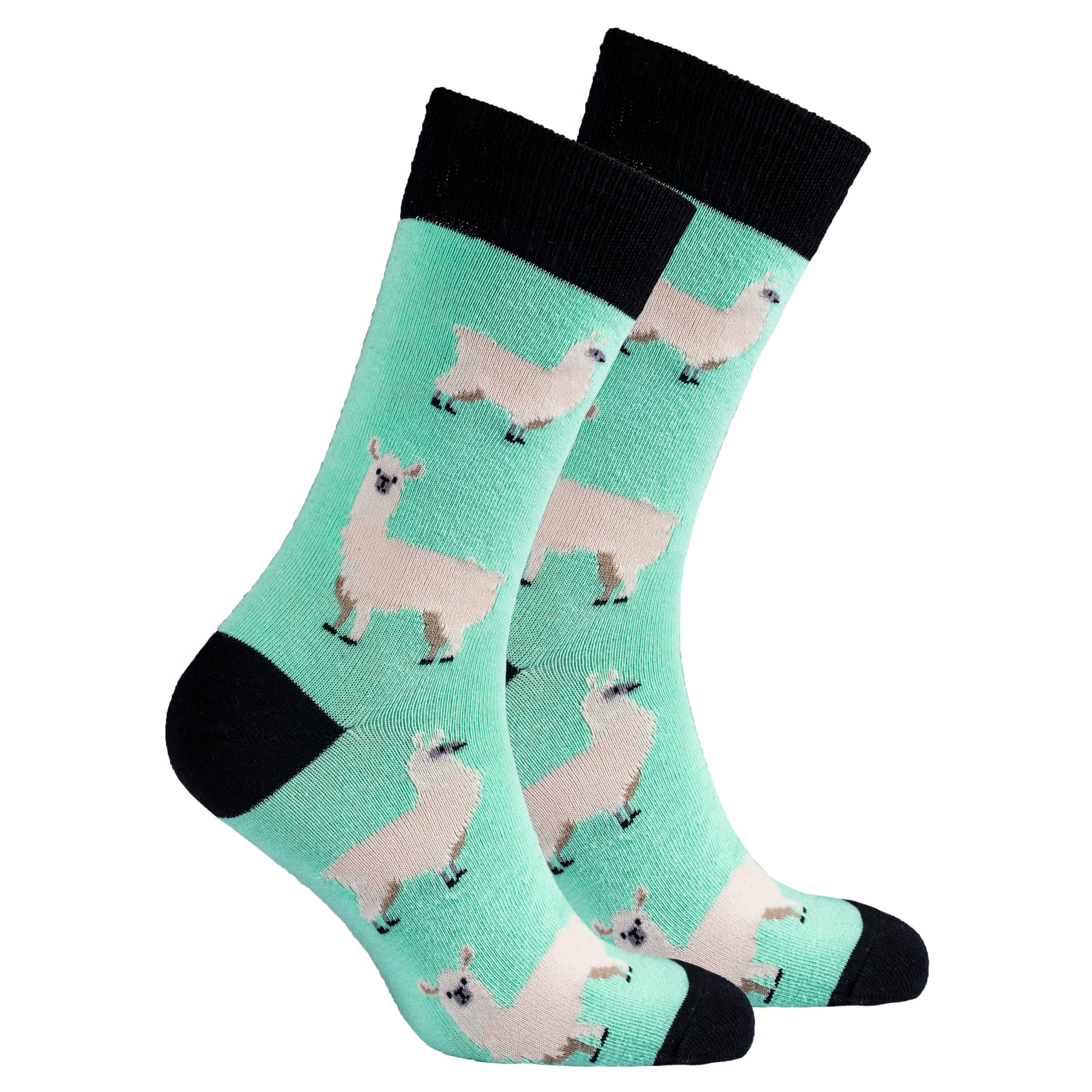 Men's Llama Socks featuring colorful llama designs, made from soft Turkish cotton for comfort and style.