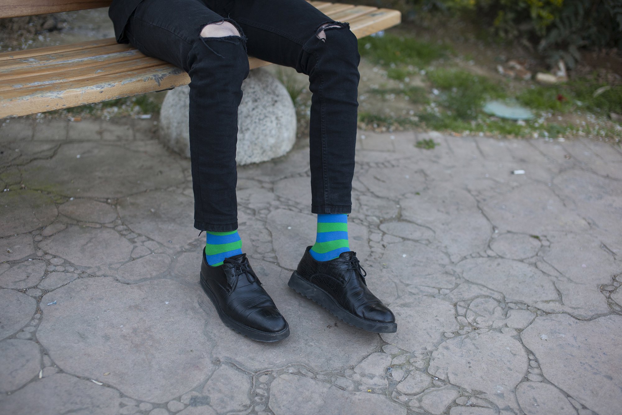 Men's Lime Mix Set Socks featuring vibrant colors and trendy patterns, perfect for adding style to any outfit.