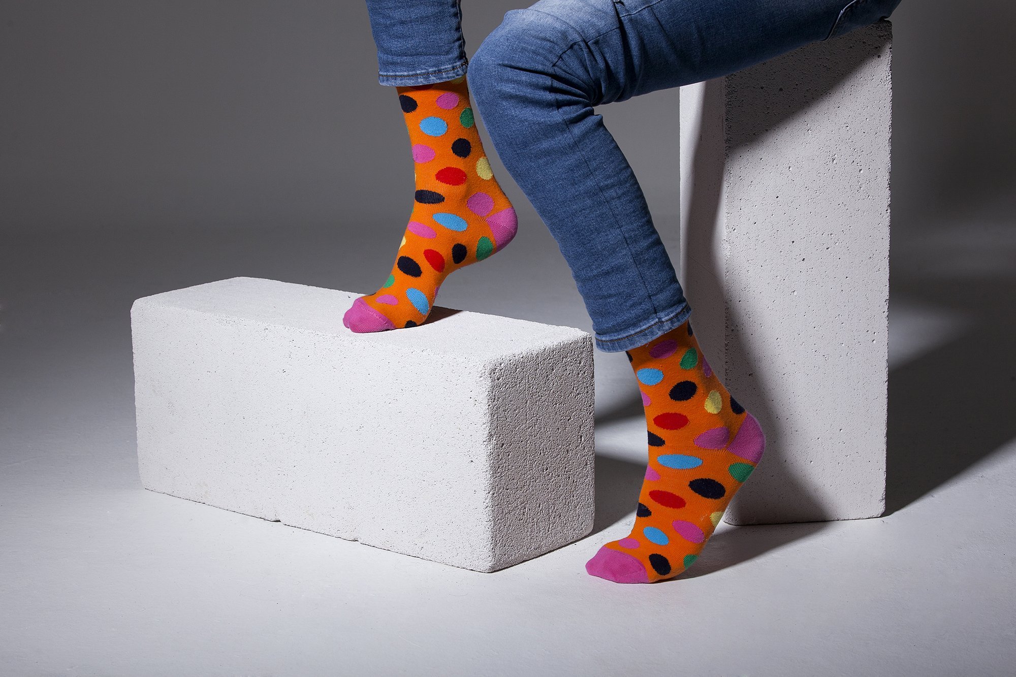 Men's Mandarin Dot Socks featuring colorful patterns and soft cotton fabric, ideal for stylish comfort.