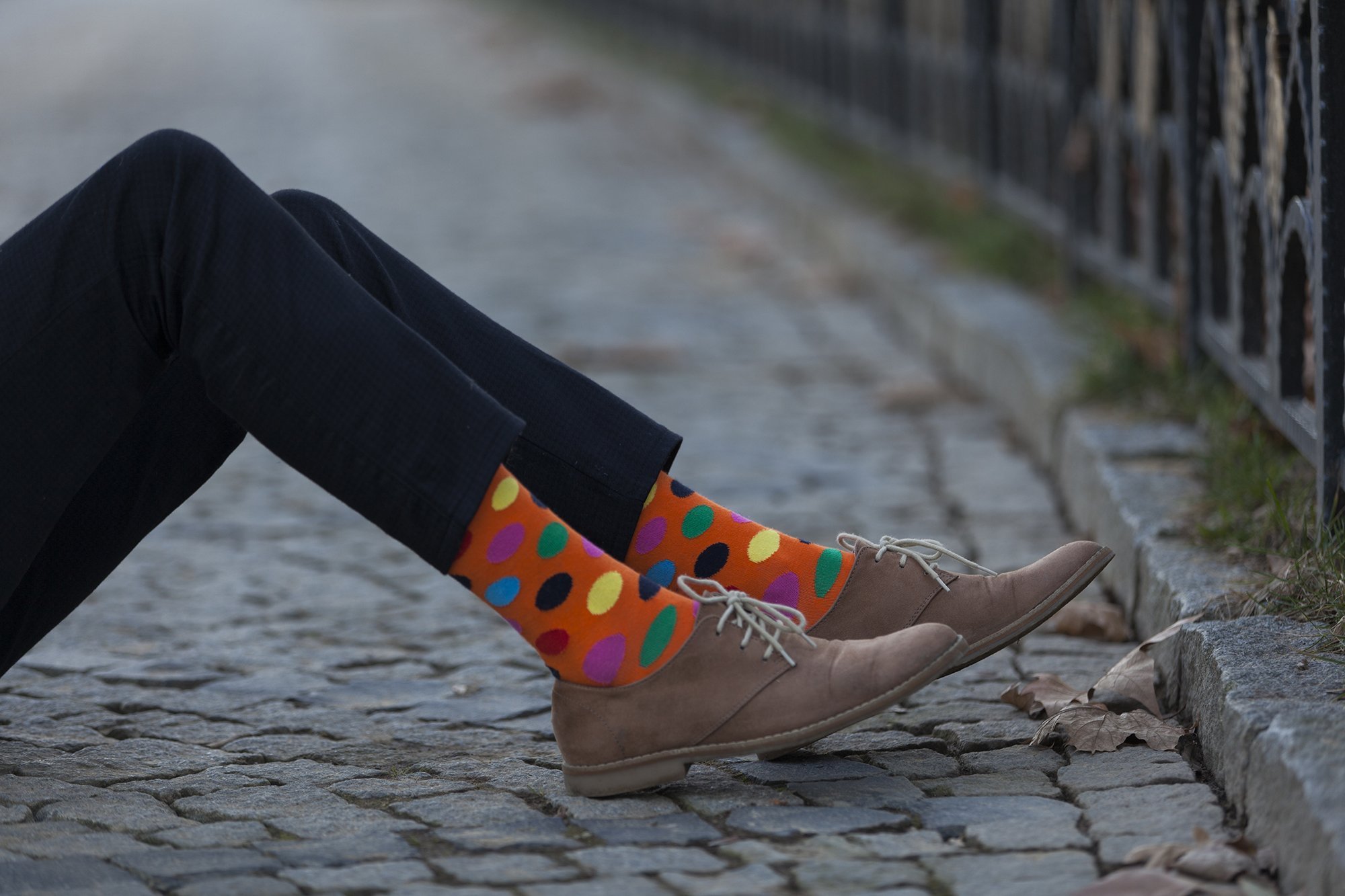 Men's Mandarin Dot Socks featuring colorful patterns and soft cotton fabric, ideal for stylish comfort.