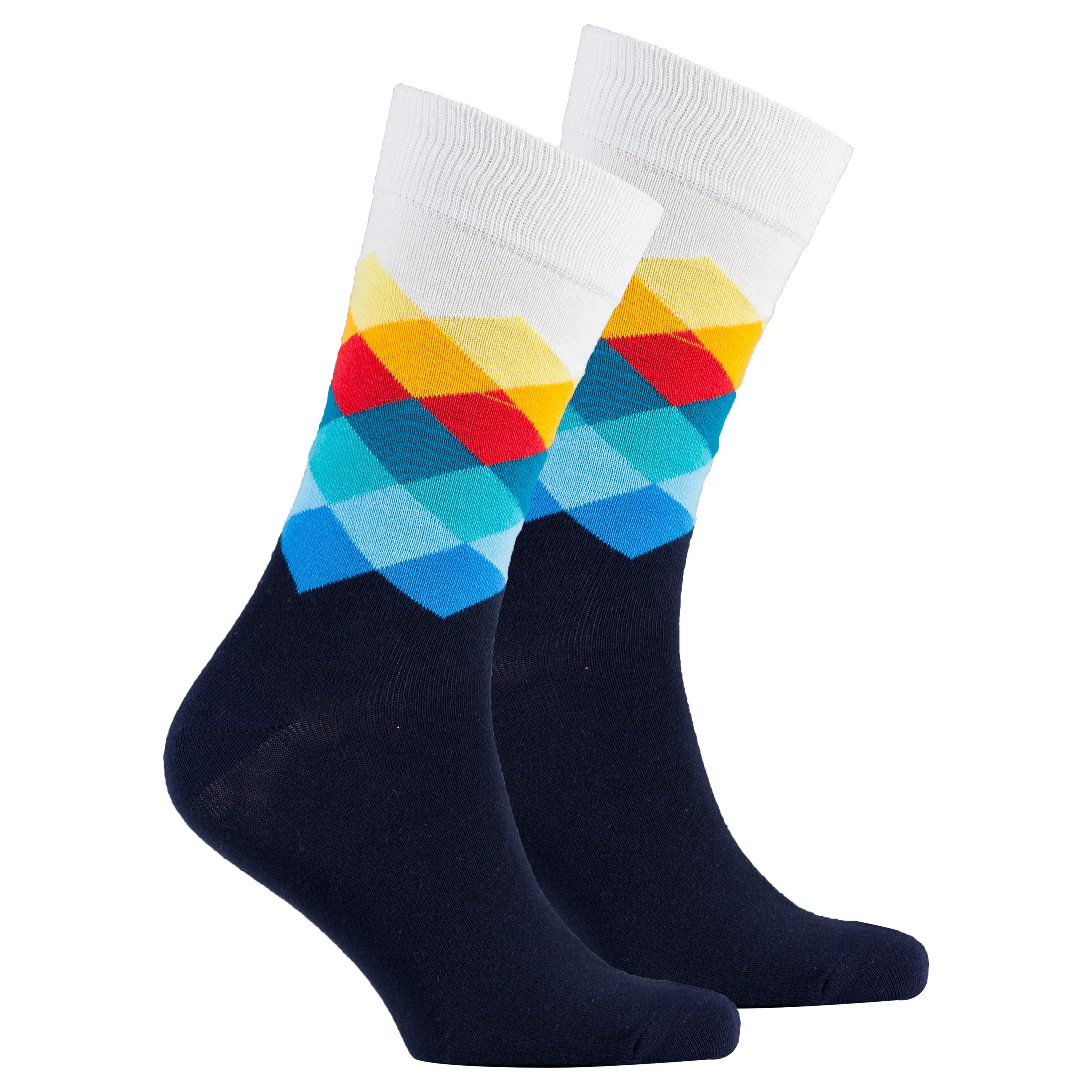 Men's Marine Diamond Socks featuring colorful designs and premium Turkish cotton for comfort.