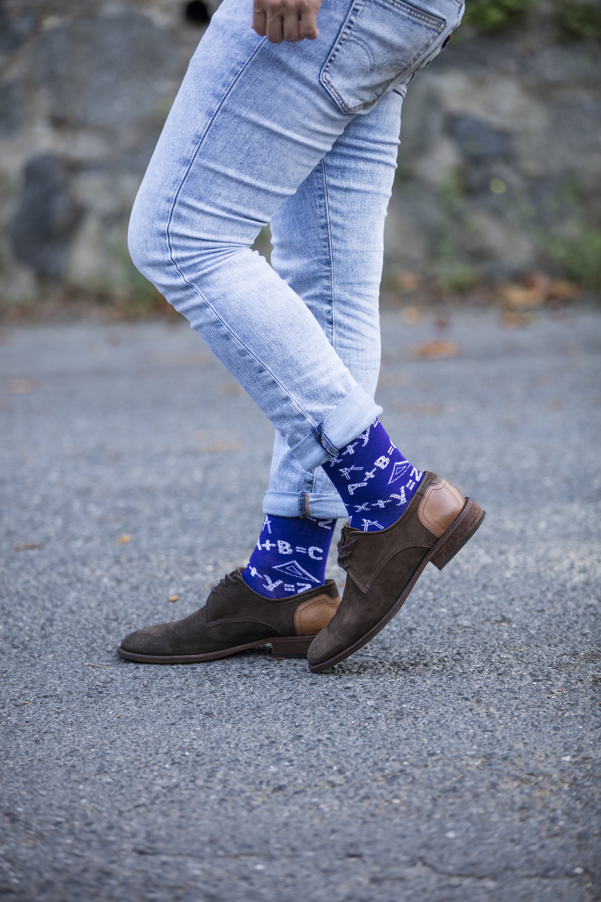 Men's Mathematics Socks featuring colorful designs and patterns, made from soft Turkish cotton for comfort.