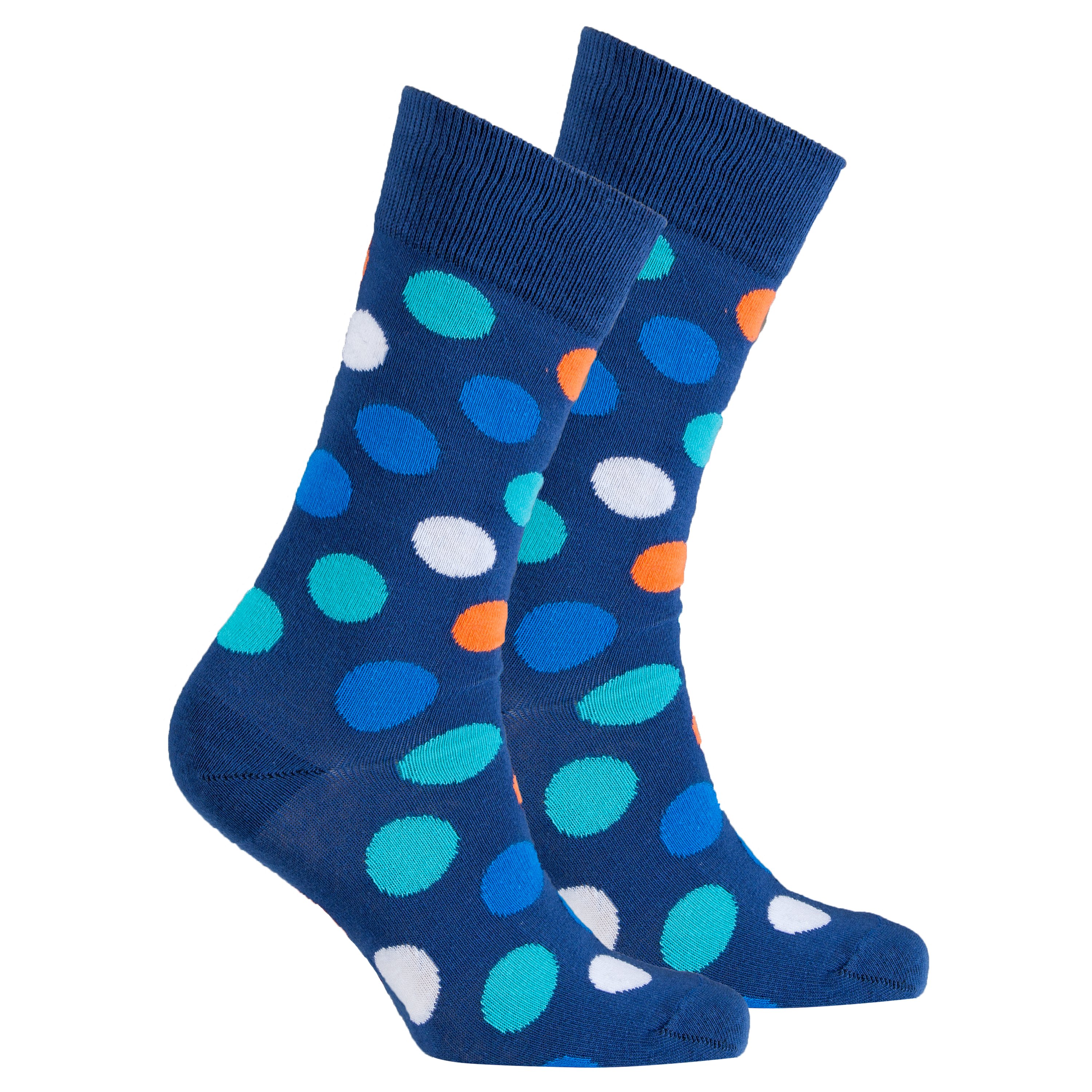 Men's Mixed Blue Dot Socks featuring a vibrant blue dot pattern, made from soft Turkish cotton for comfort and style.